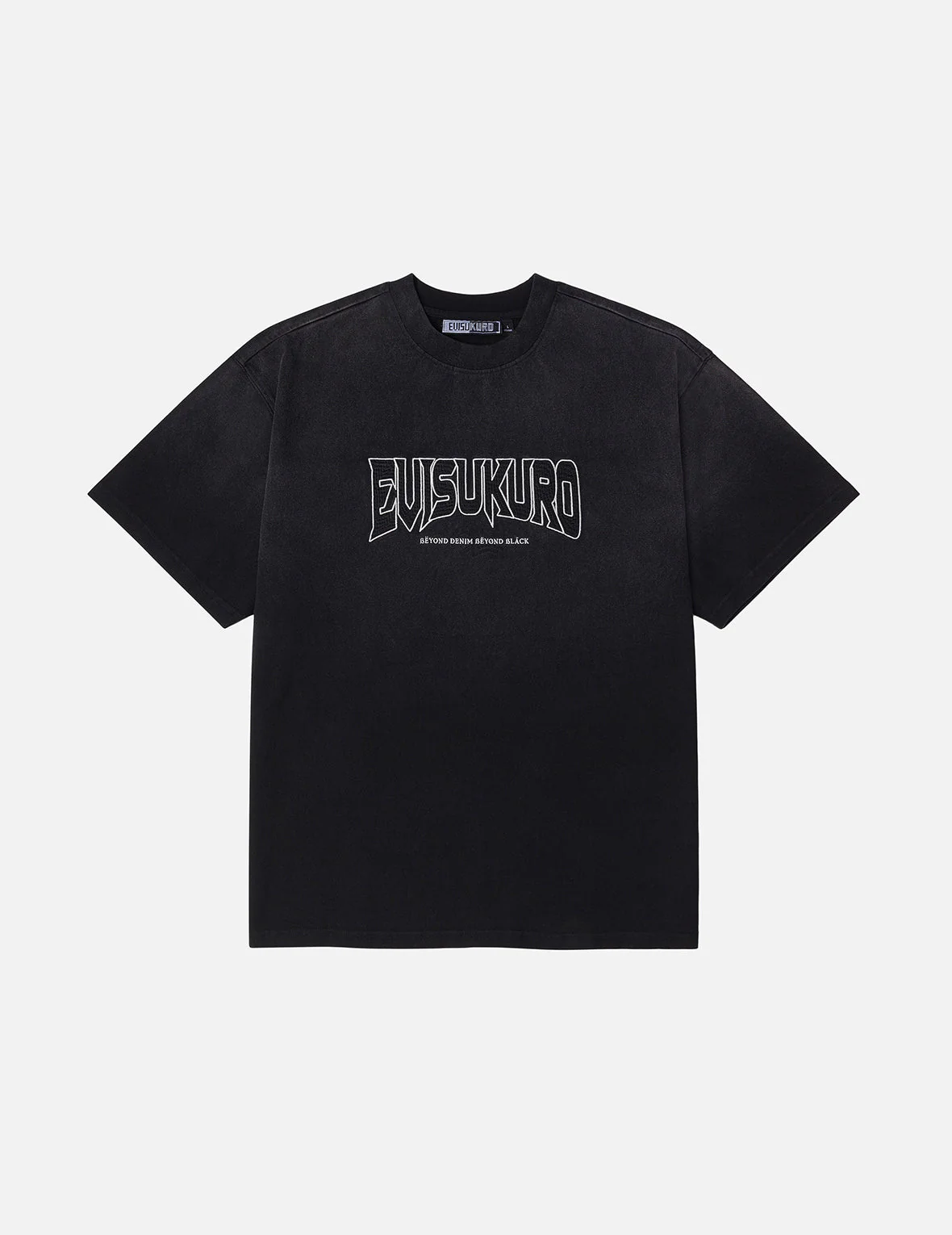 EVISUKURO Waffle Embroidery and Spray Dye Relax Fit T-shirt - Image 5