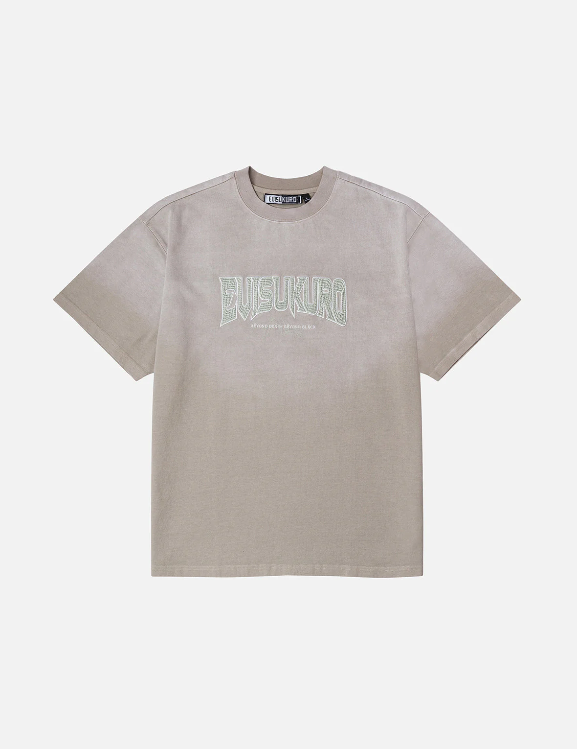 EVISUKURO Waffle Embroidery and Spray Dye Relax Fit T-shirt - Image 6