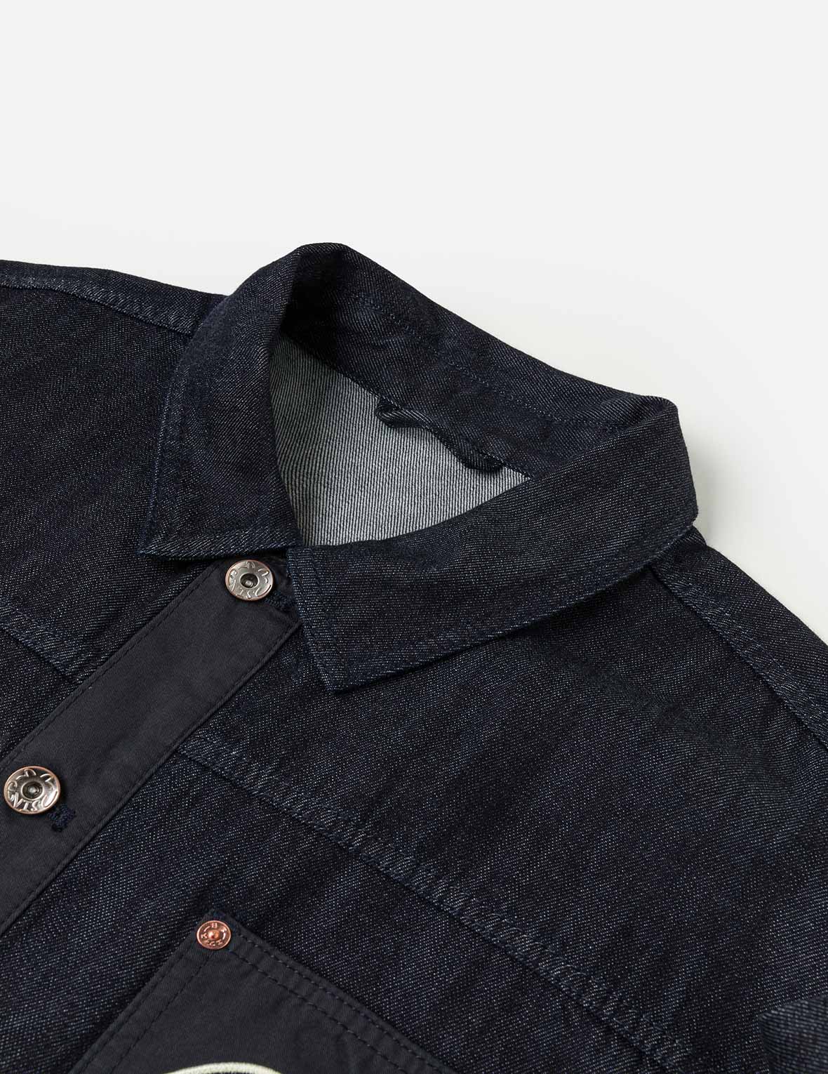 Fabric Blocking Denim Jacket - Image 10