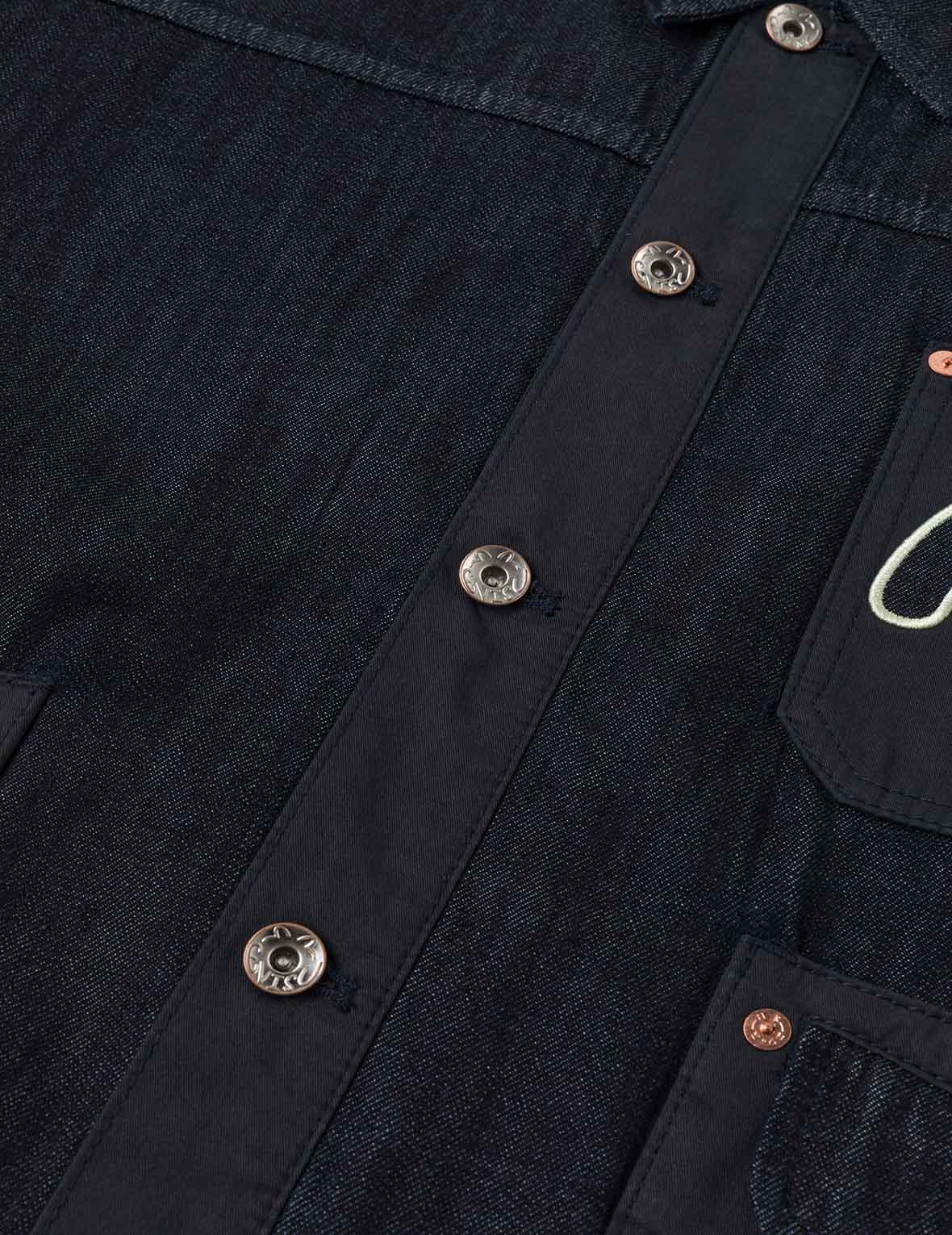 Fabric Blocking Denim Jacket - Image 11