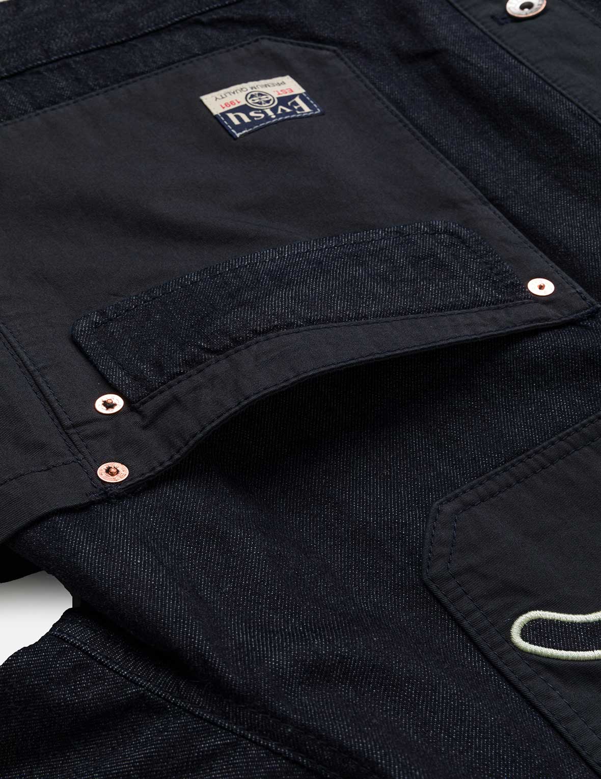 Fabric Blocking Denim Jacket - Image 12