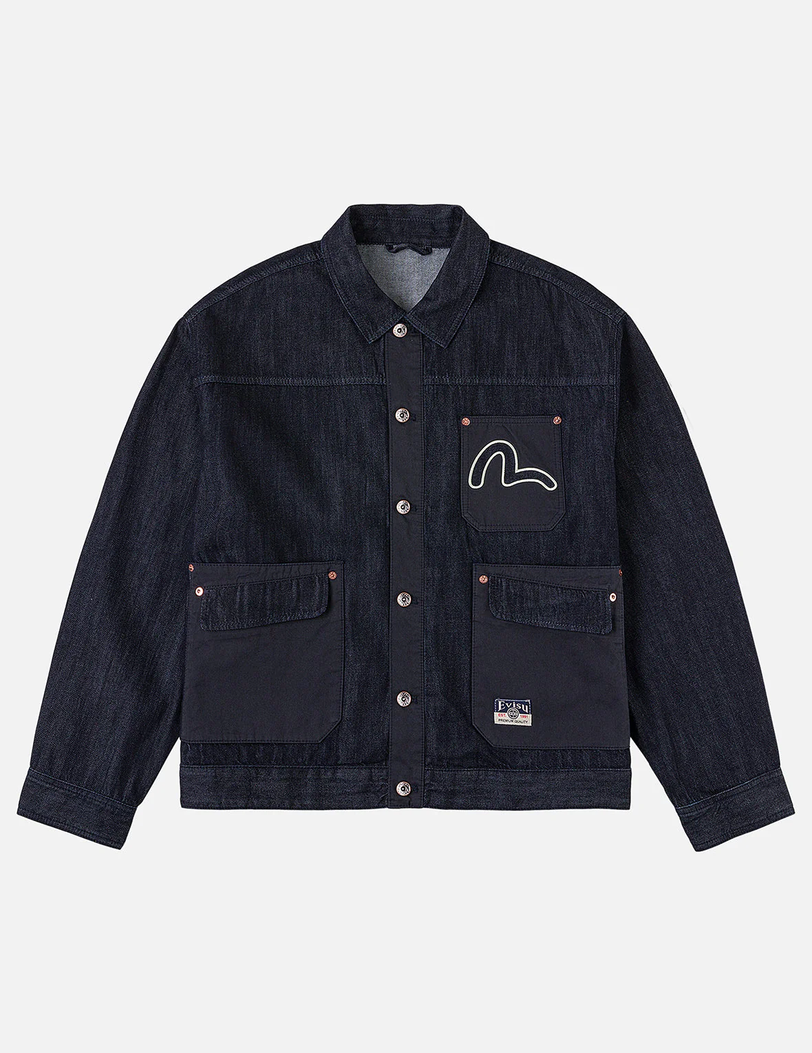Fabric Blocking Denim Jacket - Image 3