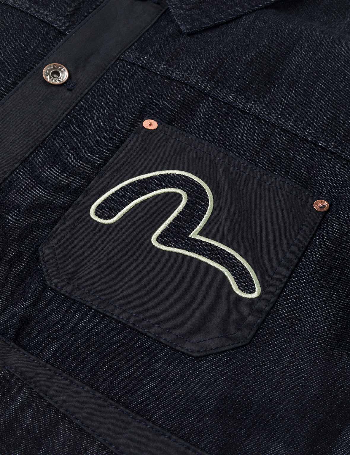 Fabric Blocking Denim Jacket - Image 7