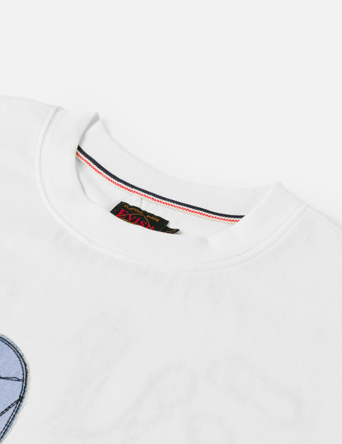 Fabric-mix Patchwork Seagull and Logo Applique T-shirt - Image 17