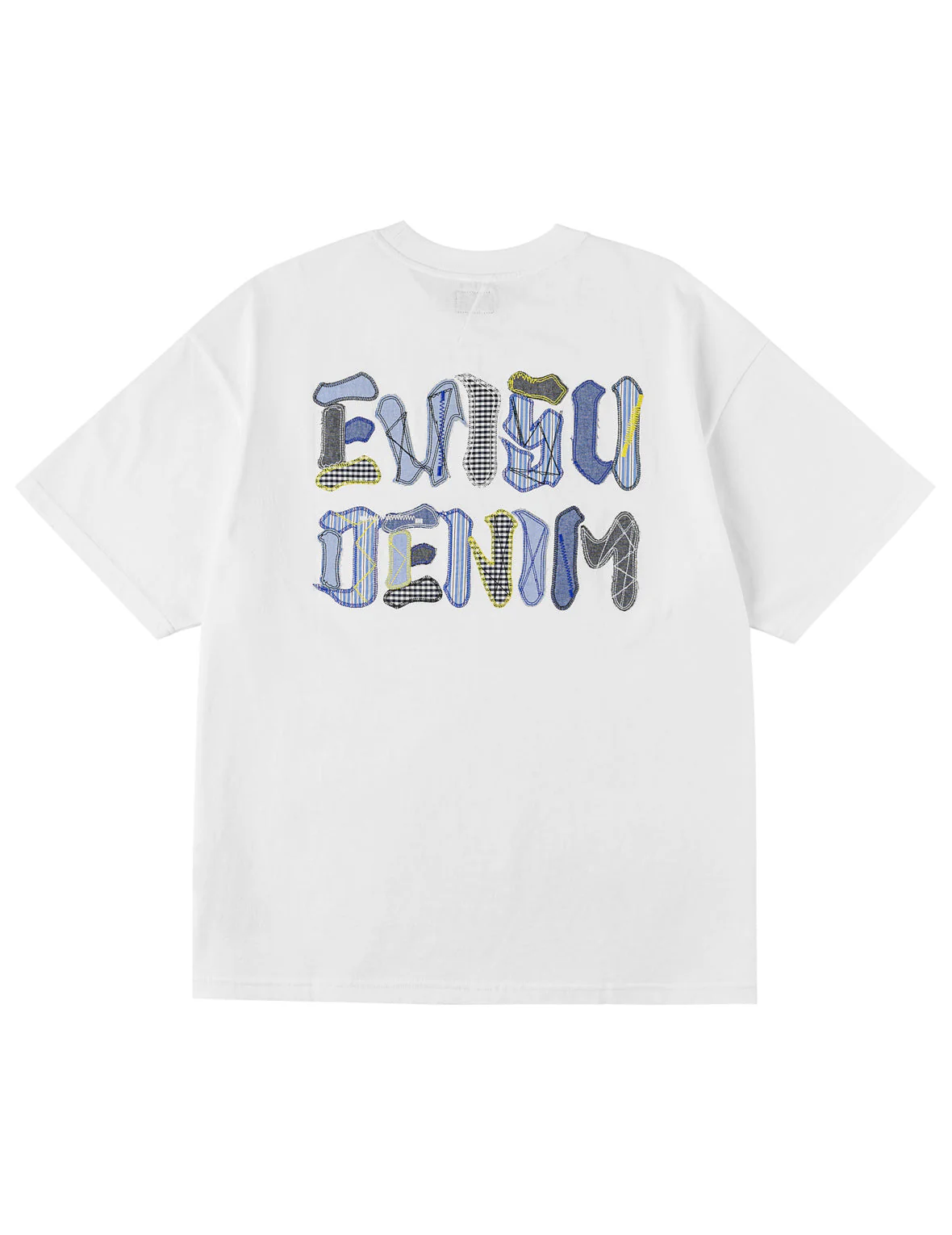 Fabric-mix Patchwork Seagull and Logo Applique T-shirt - Image 23
