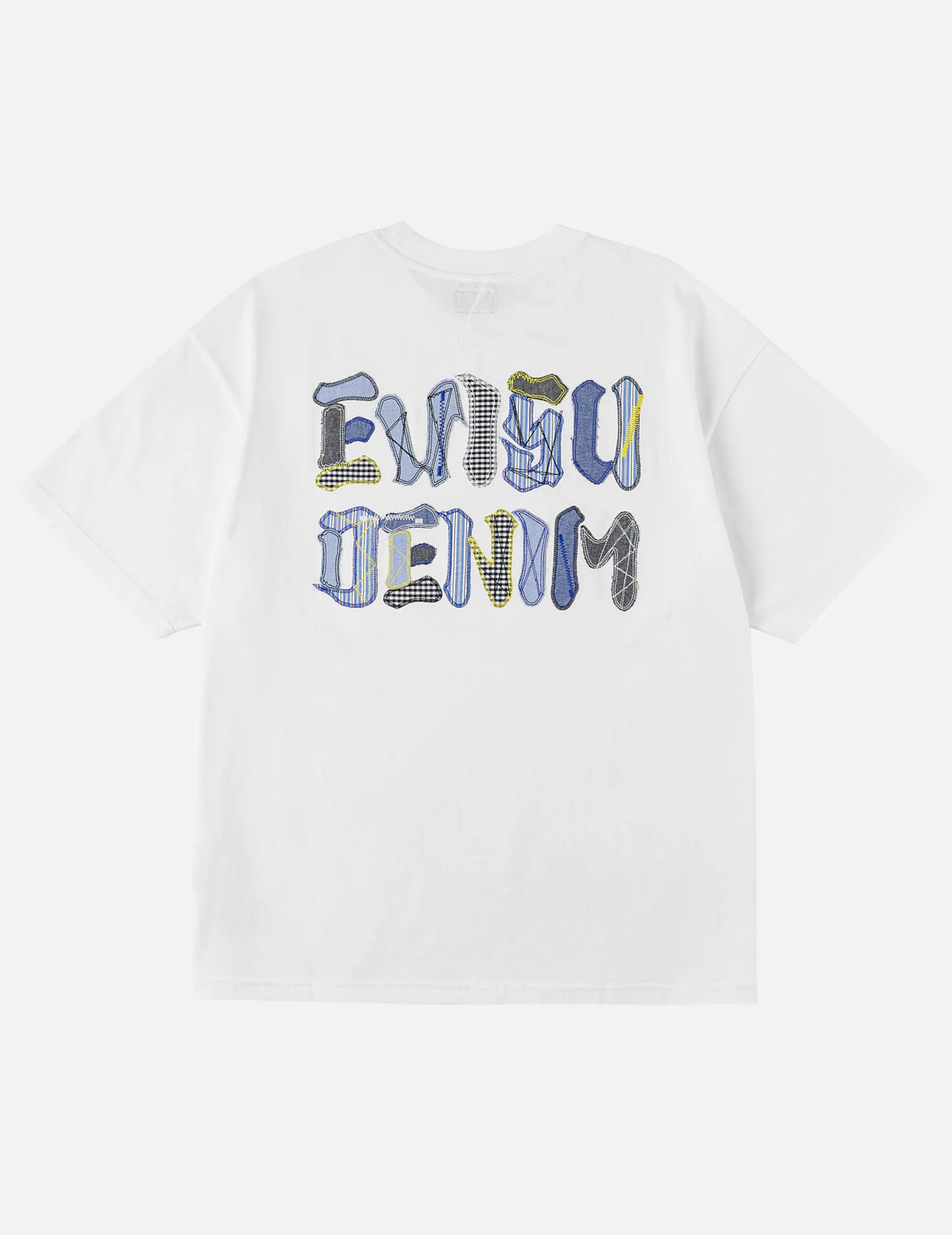 Fabric-mix Patchwork Seagull and Logo Applique T-shirt - Image 5