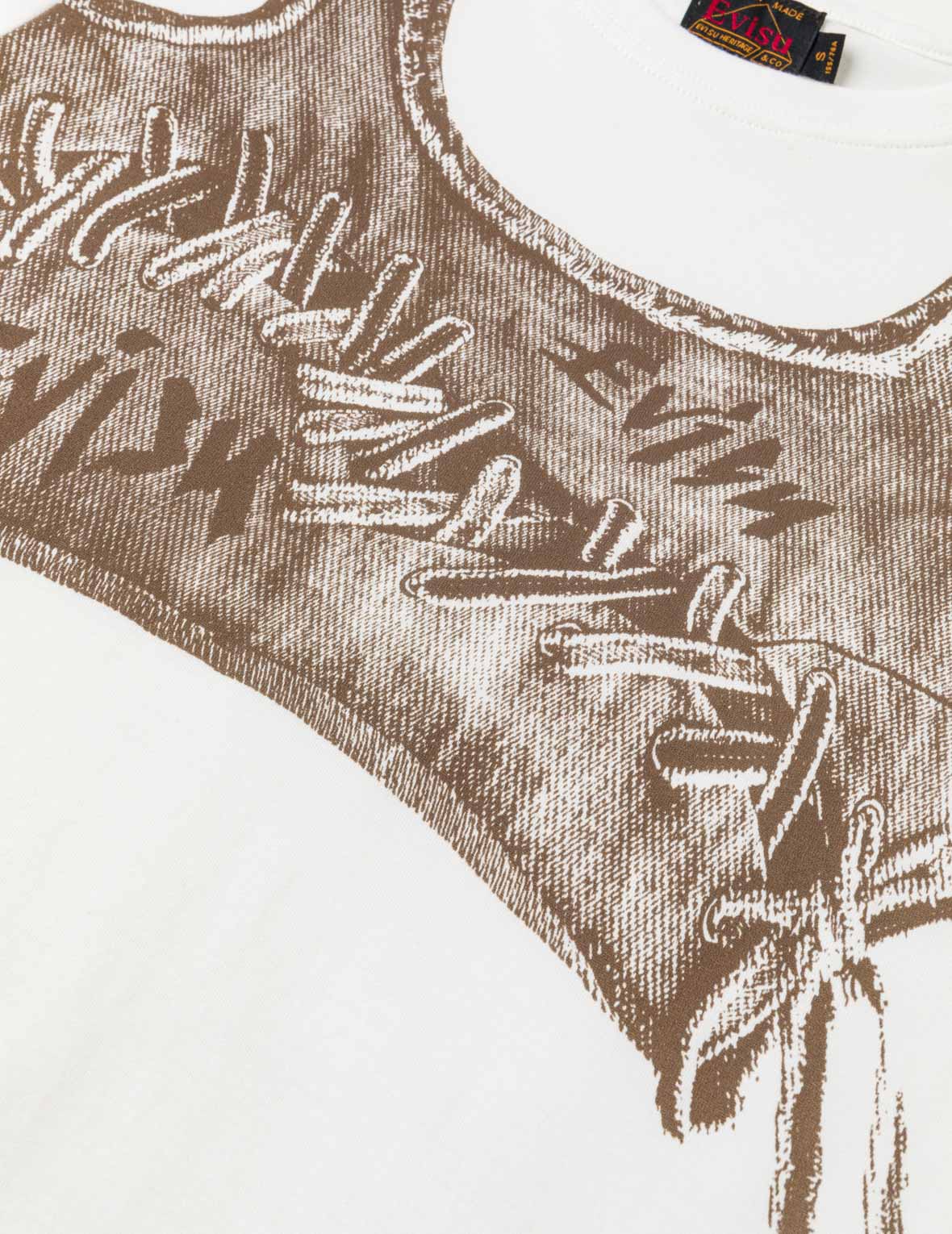 Fake Denim Lace-up Vest Print T-shirt - Image 7