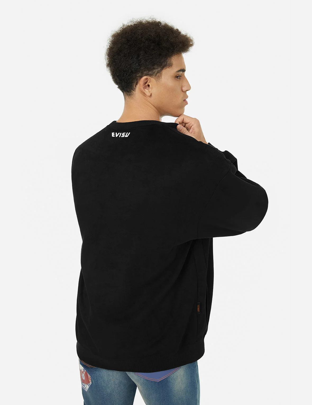 Faux Diamond Seagull Embroidery Loose Fit Sweatshirt - Image 6