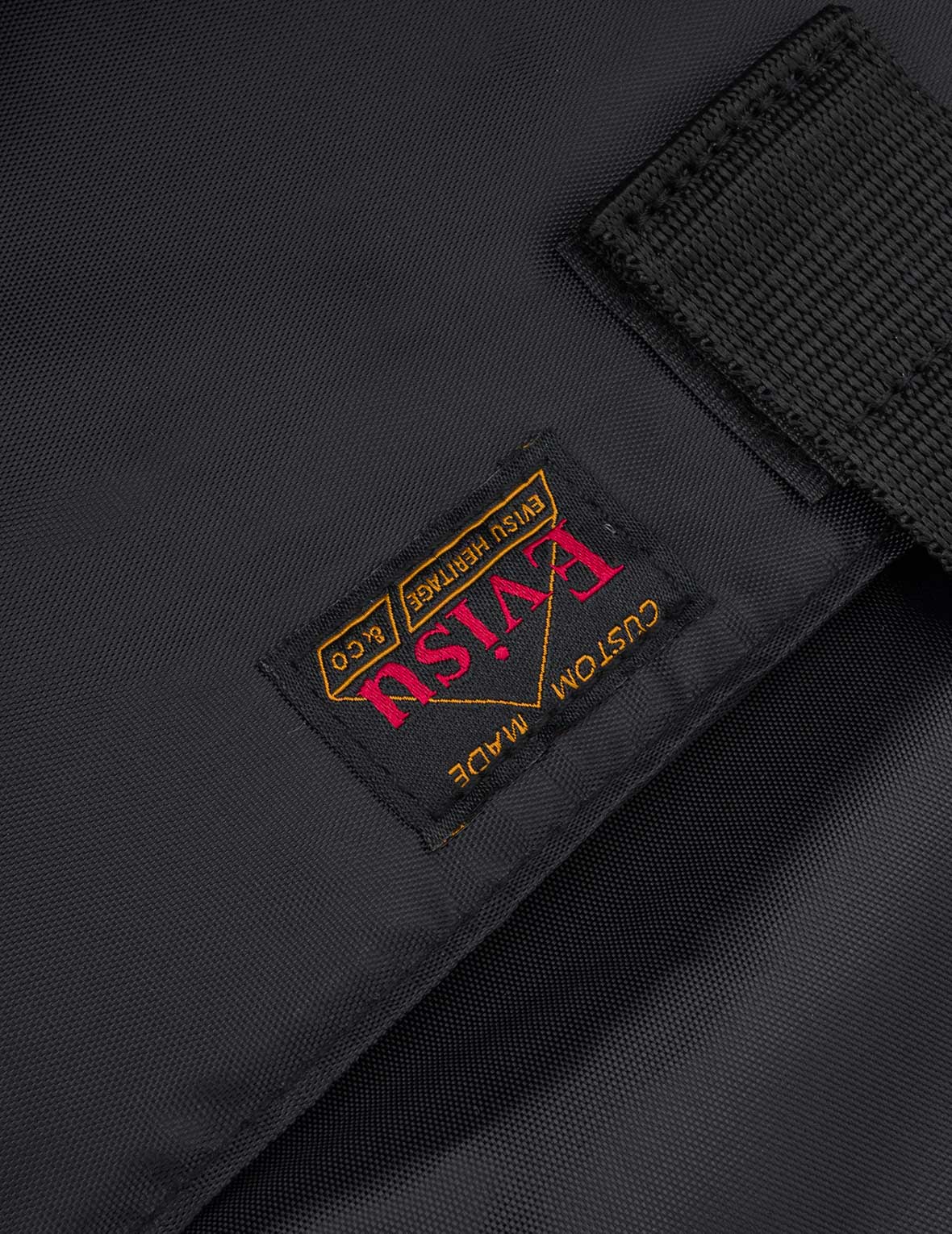 Faux Sticker Logo Print Denim Backpack - Image 11