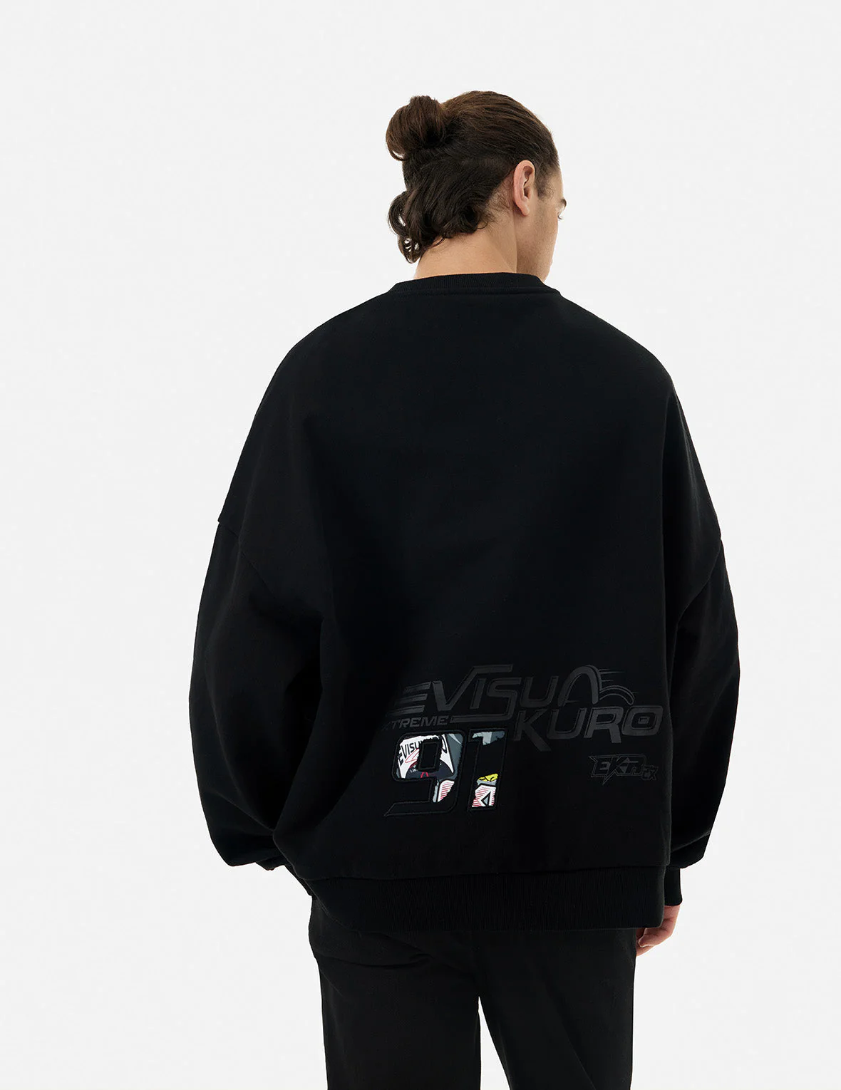 Faux Torn Pattern Oversized Sweatshirts - Image 6