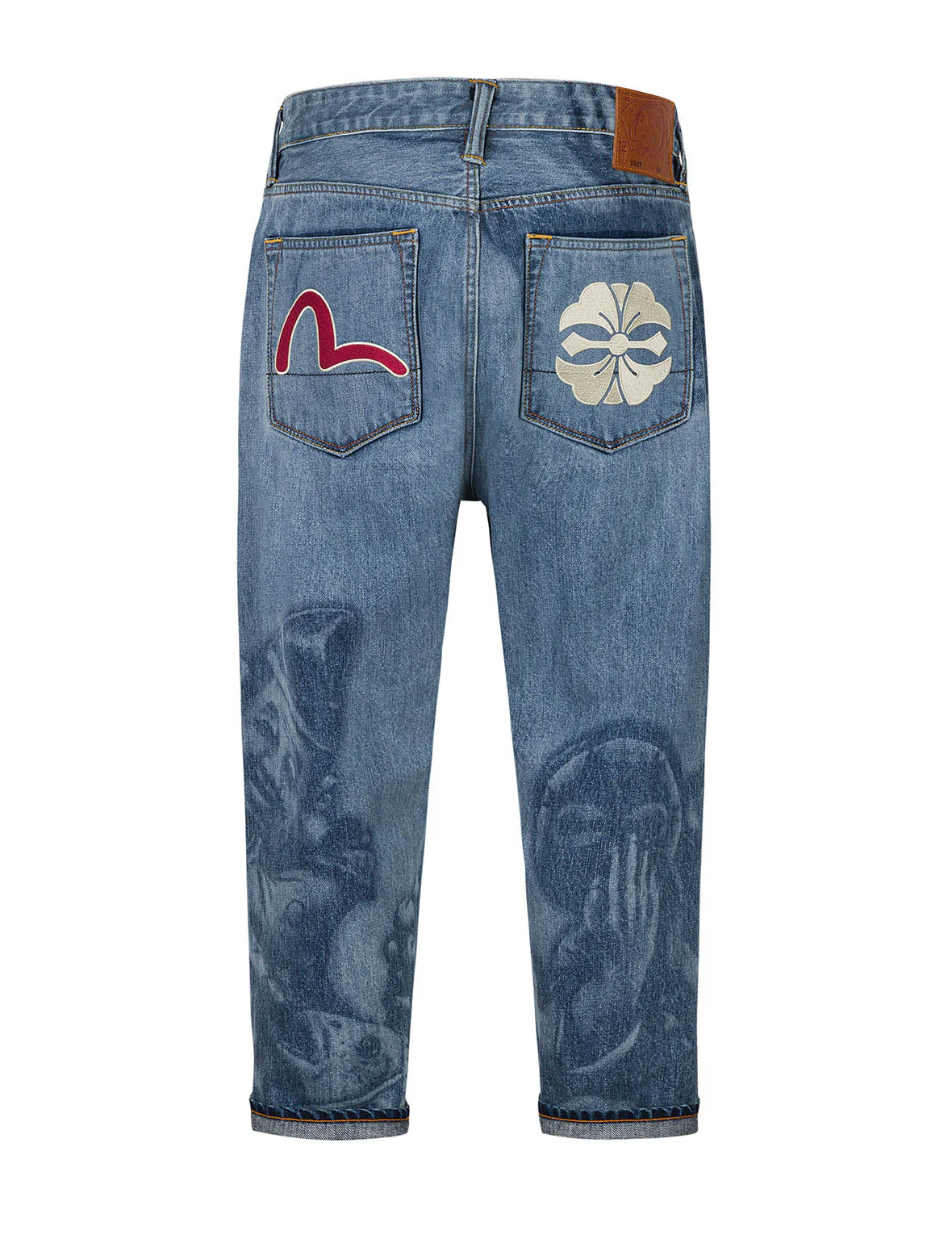 Fisherman Godhead Laser Print Cropped Jeans #2027 - Image 12