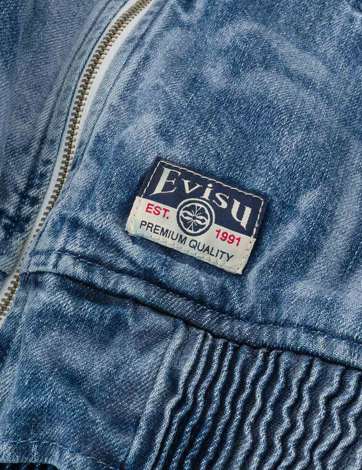 Fisherman Godhead Laser Print Loose Fit Hooded Denim Jacket - Image 10