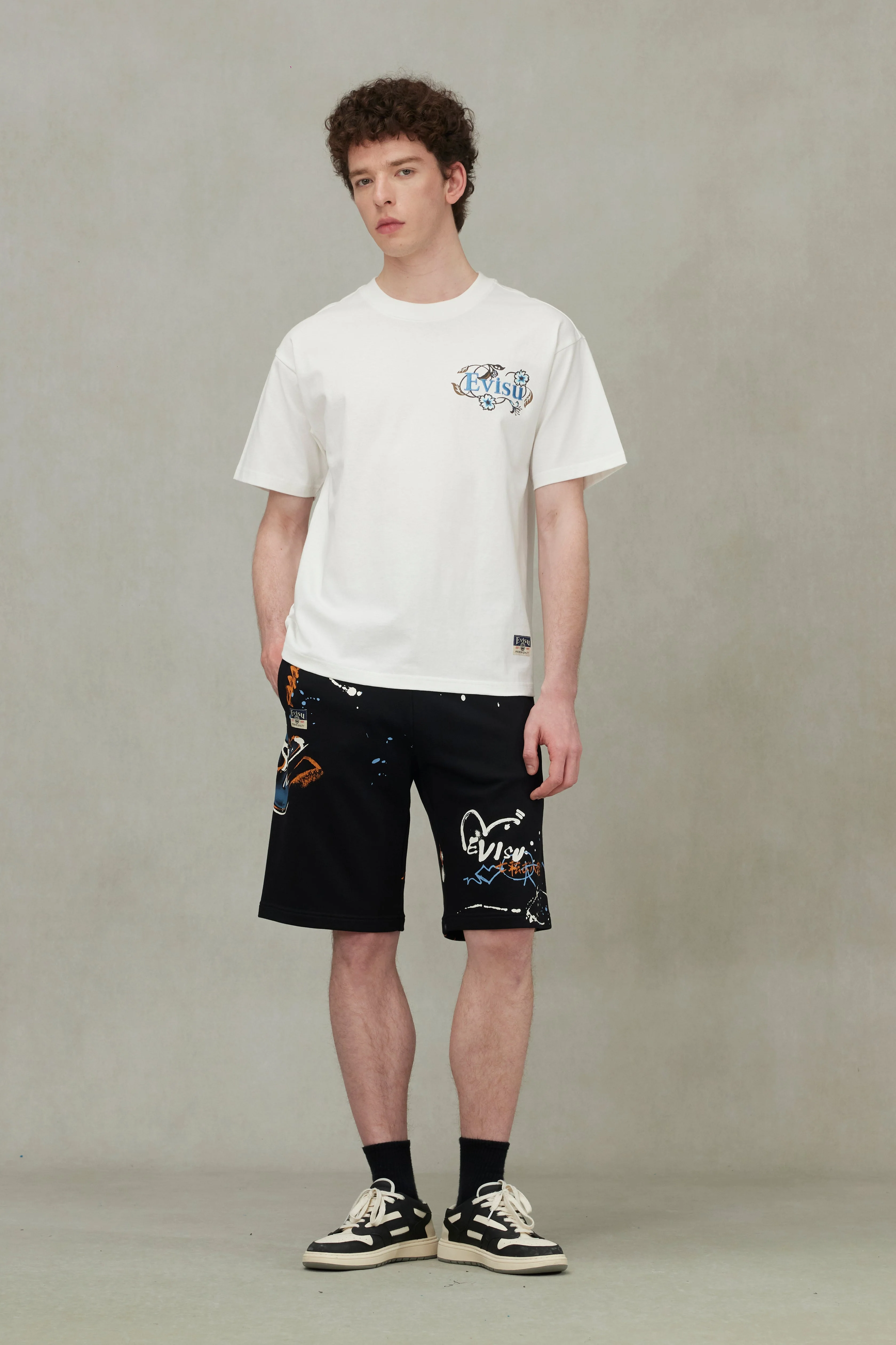 Floral Daicock and Logo Embroidery Loose Fit T-Shirt - Image 5