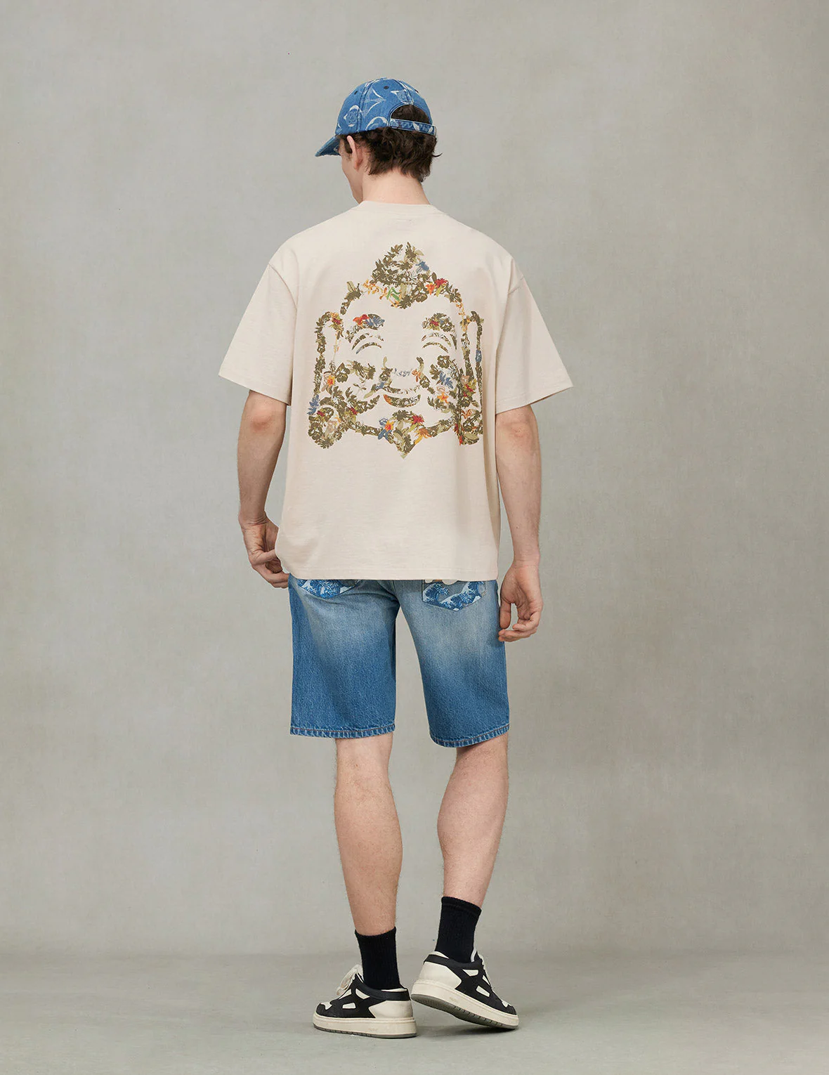 Floral Godhead Print Loose Fit T-shirt - Image 7