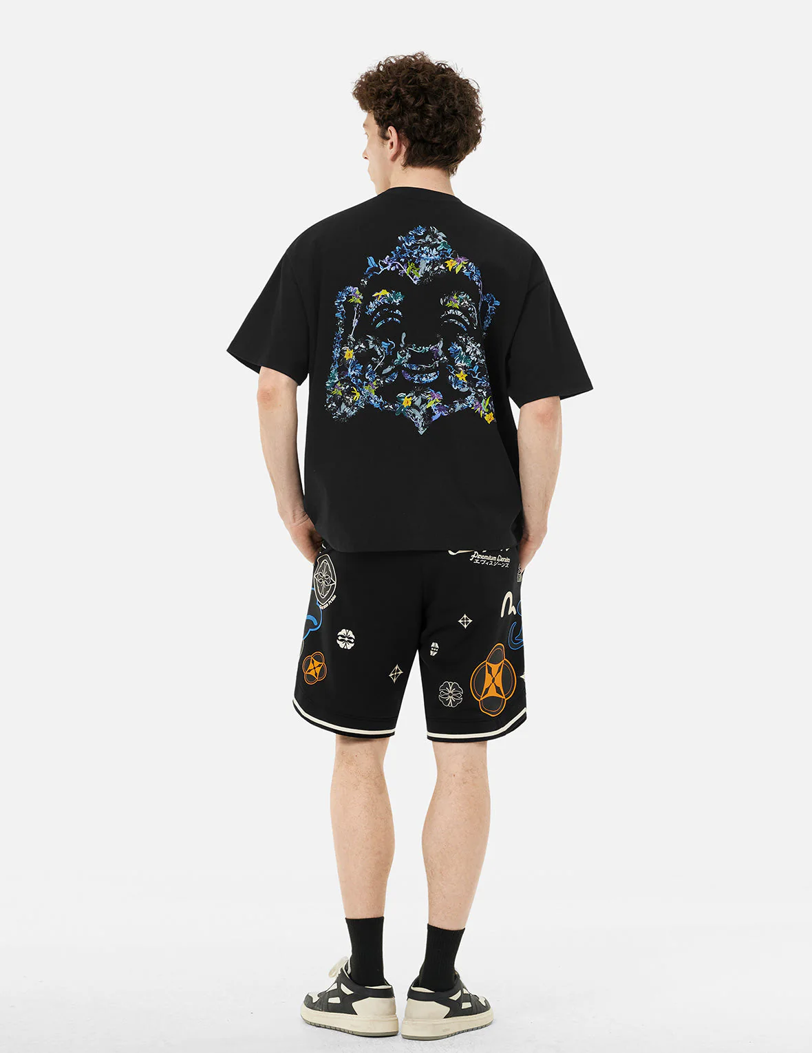 Floral Godhead Print Loose Fit T-shirt - Image 8