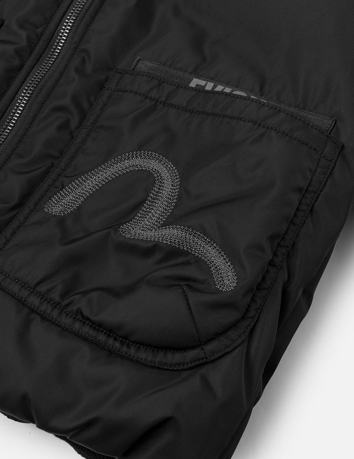 Fuzzy Cat Appliqué and Logo Embroidery Drop-Shoulder Bomber Jacket - Image 10