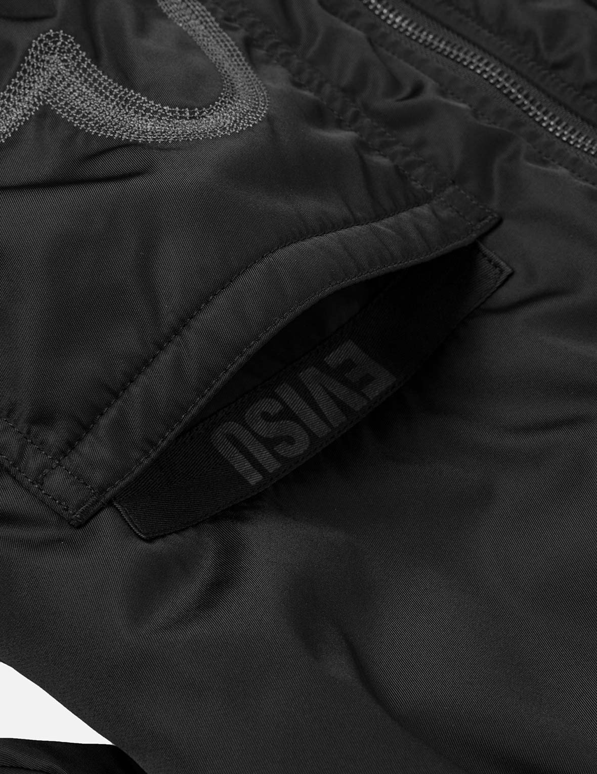 Fuzzy Cat Appliqué and Logo Embroidery Drop-Shoulder Bomber Jacket - Image 12
