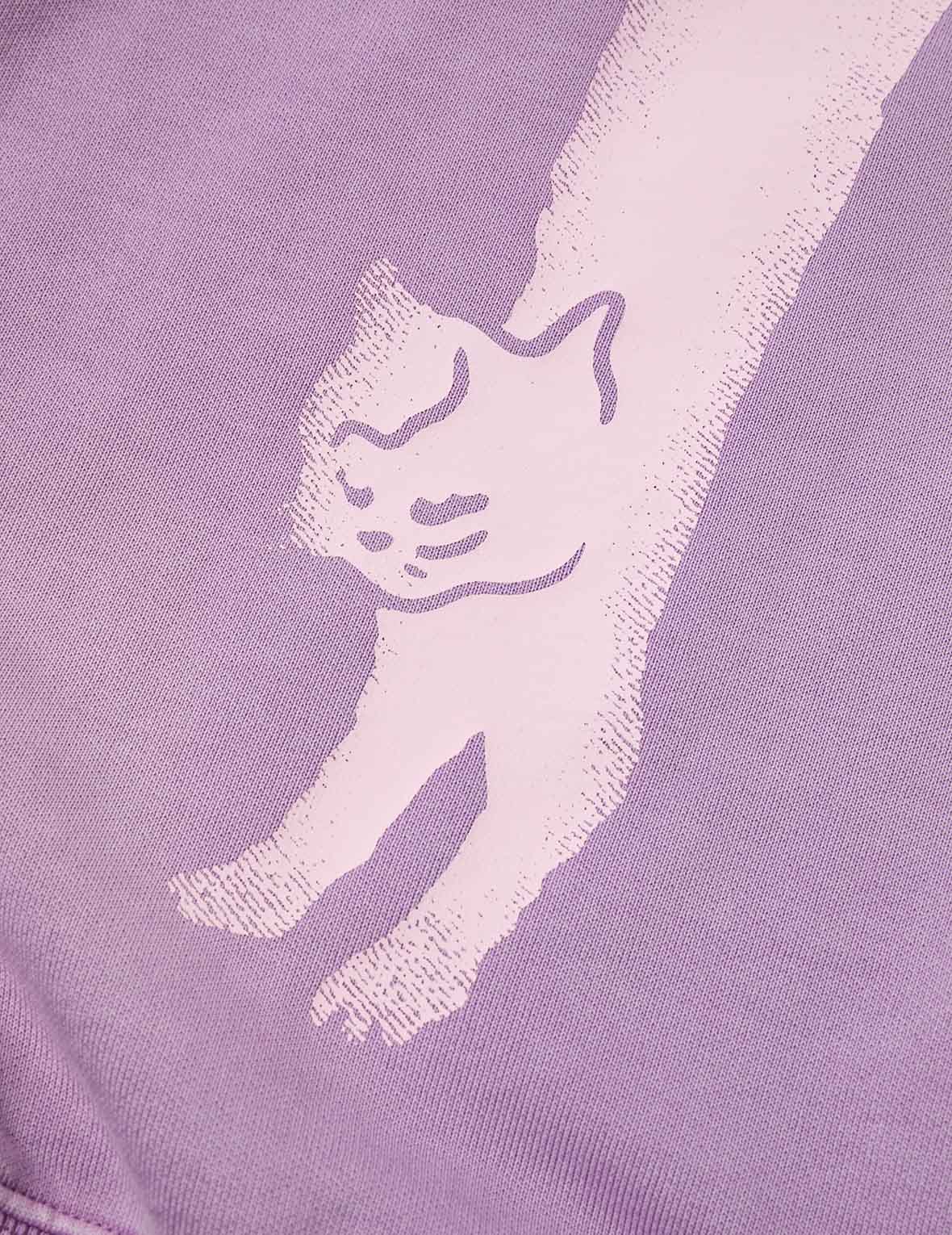 Fuzzy Cat Daicock Print Cropped Hoodie - Image 14