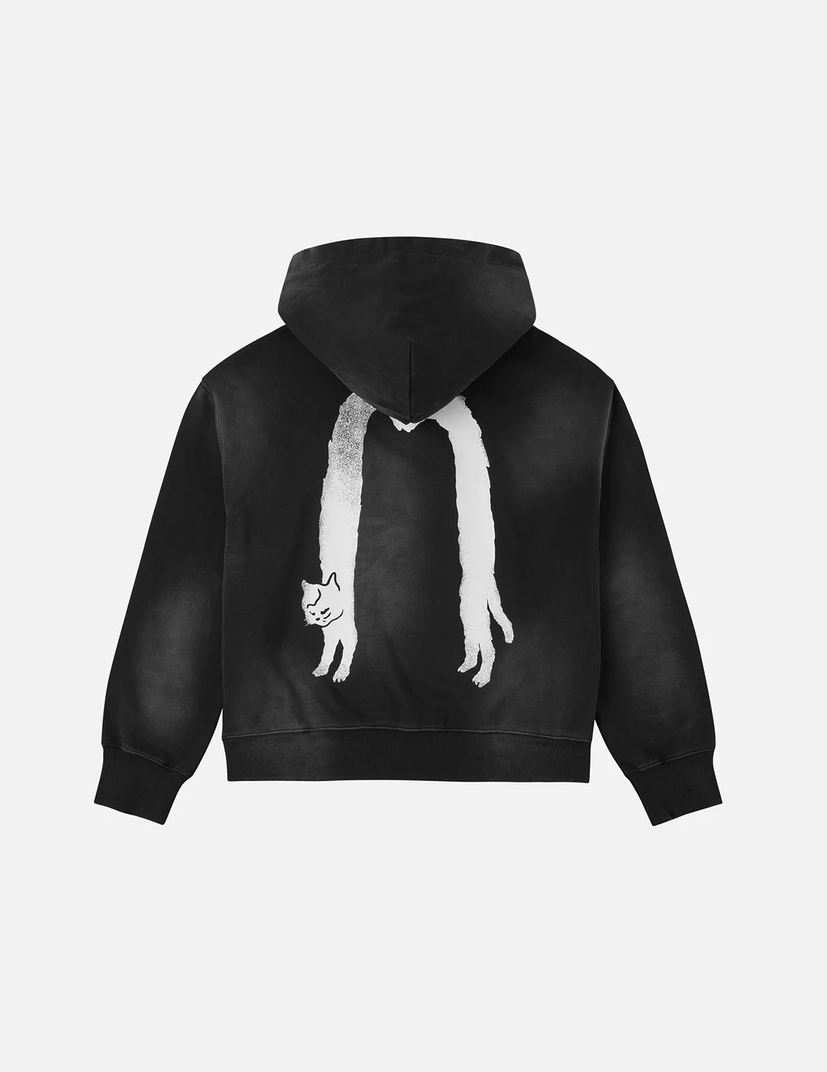 Fuzzy Cat Daicock Print Cropped Hoodie - Image 5