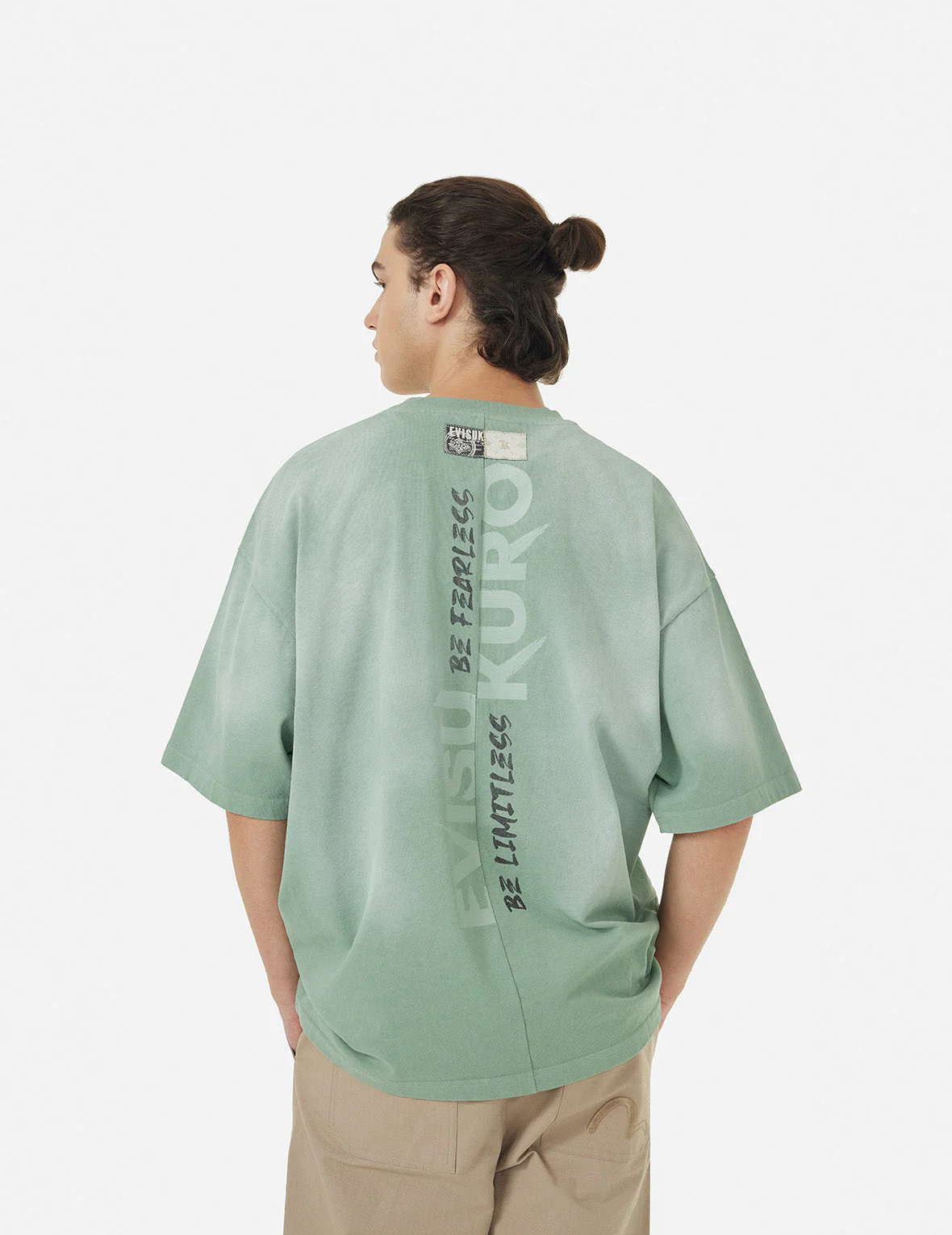 Garment Dyed Calligraphy Logo Print Oversized T-shirt - Image 10