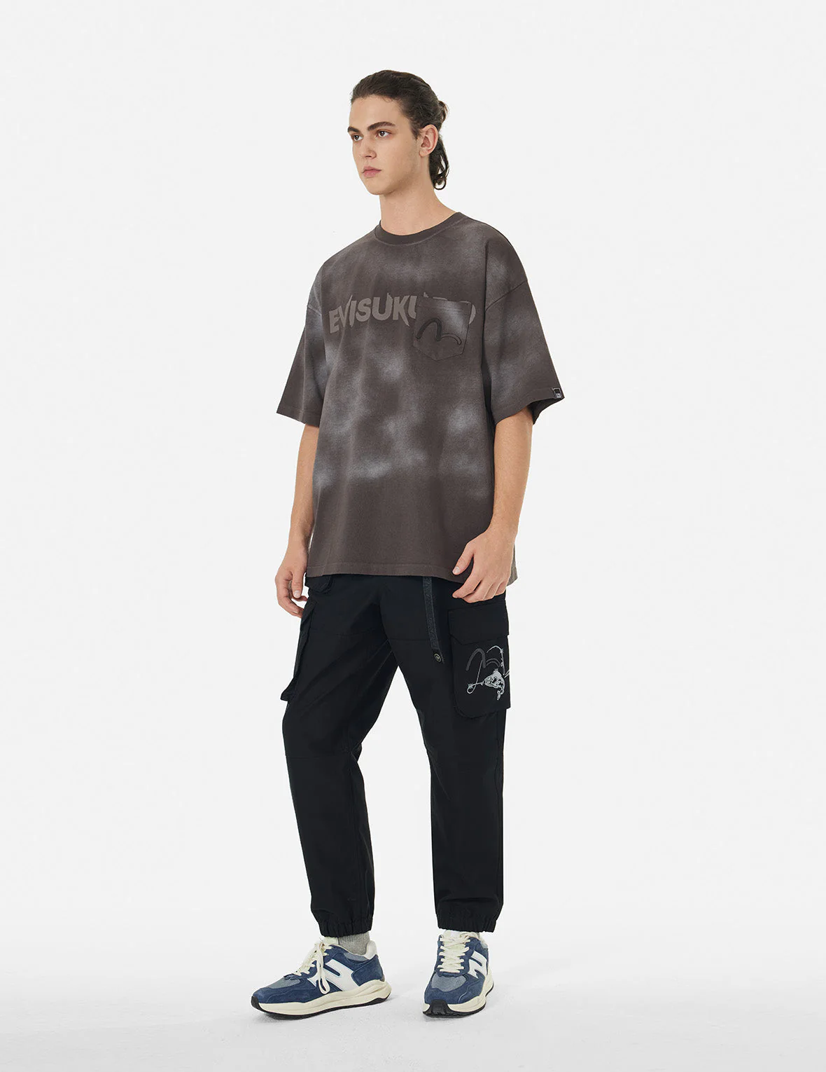 Garment Dyed Calligraphy Logo Print Oversized T-shirt - Image 5