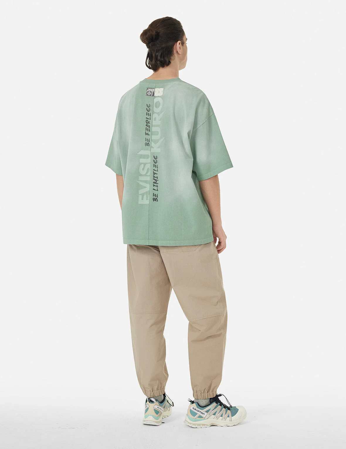 Garment Dyed Calligraphy Logo Print Oversized T-shirt - Image 6