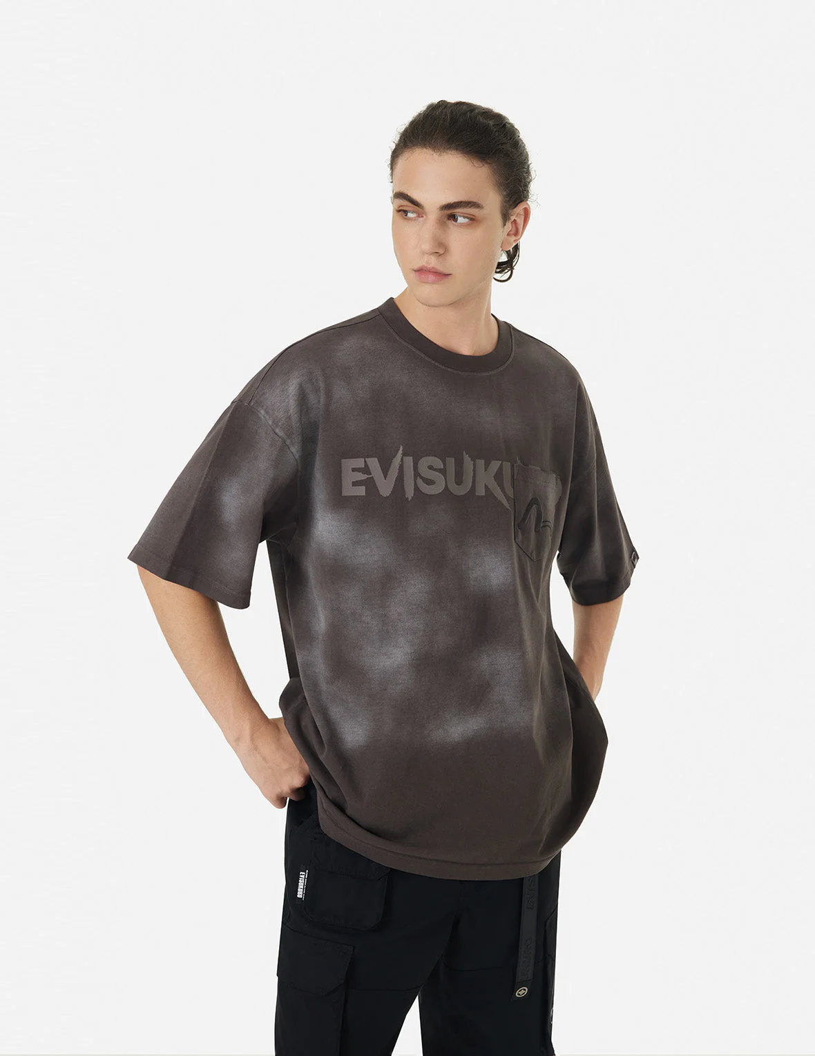 Garment Dyed Calligraphy Logo Print Oversized T-shirt - Image 9