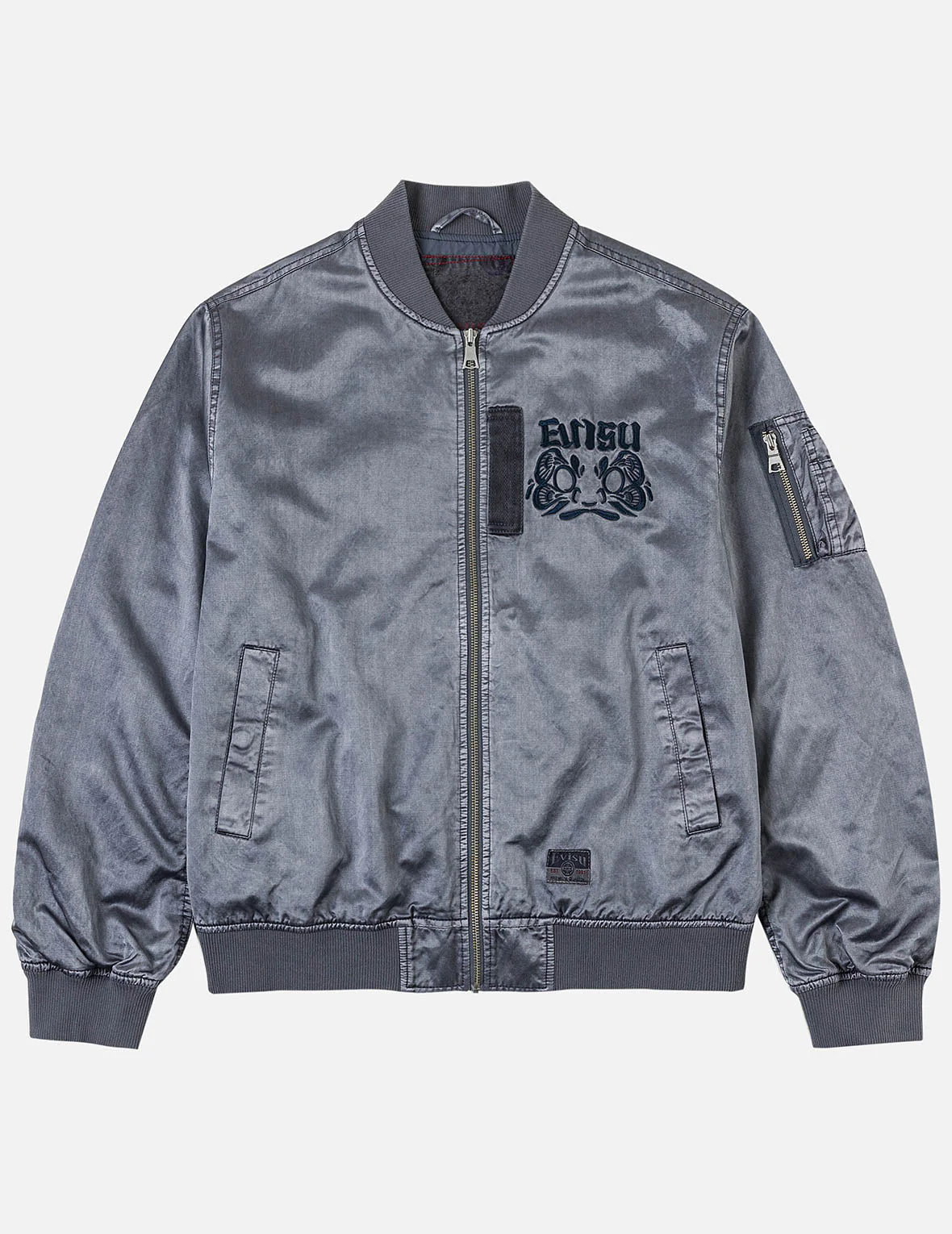 Garment Dyed Daruma Embroidery Bomber Jacket - Image 4
