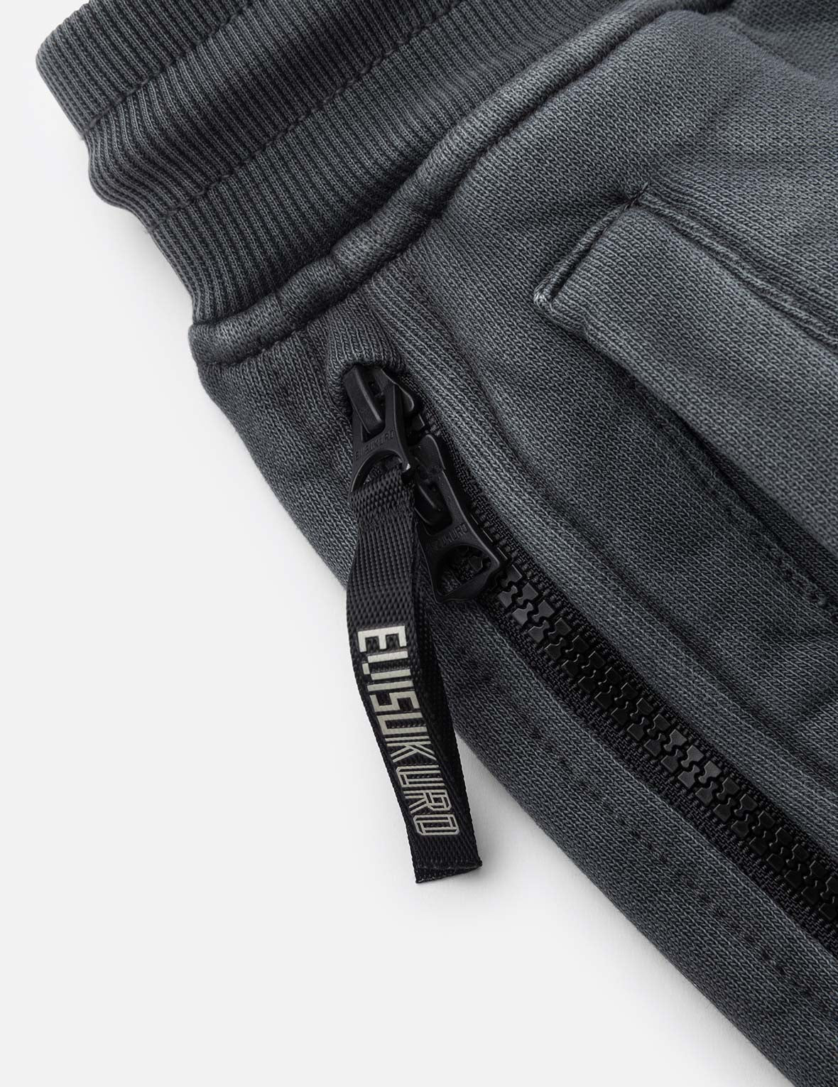 Garment Dyed Logo Print Side Zip Relax Fit Sweatpants - Image 10