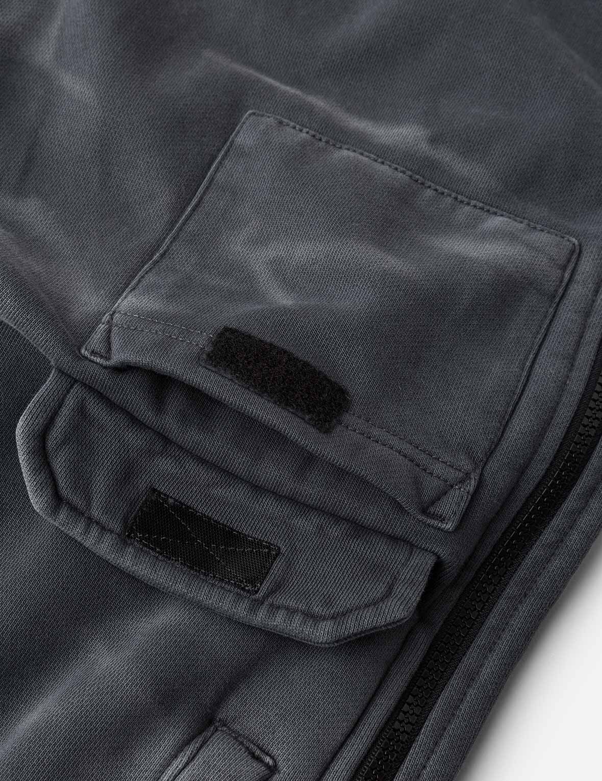 Garment Dyed Logo Print Side Zip Relax Fit Sweatpants - Image 8