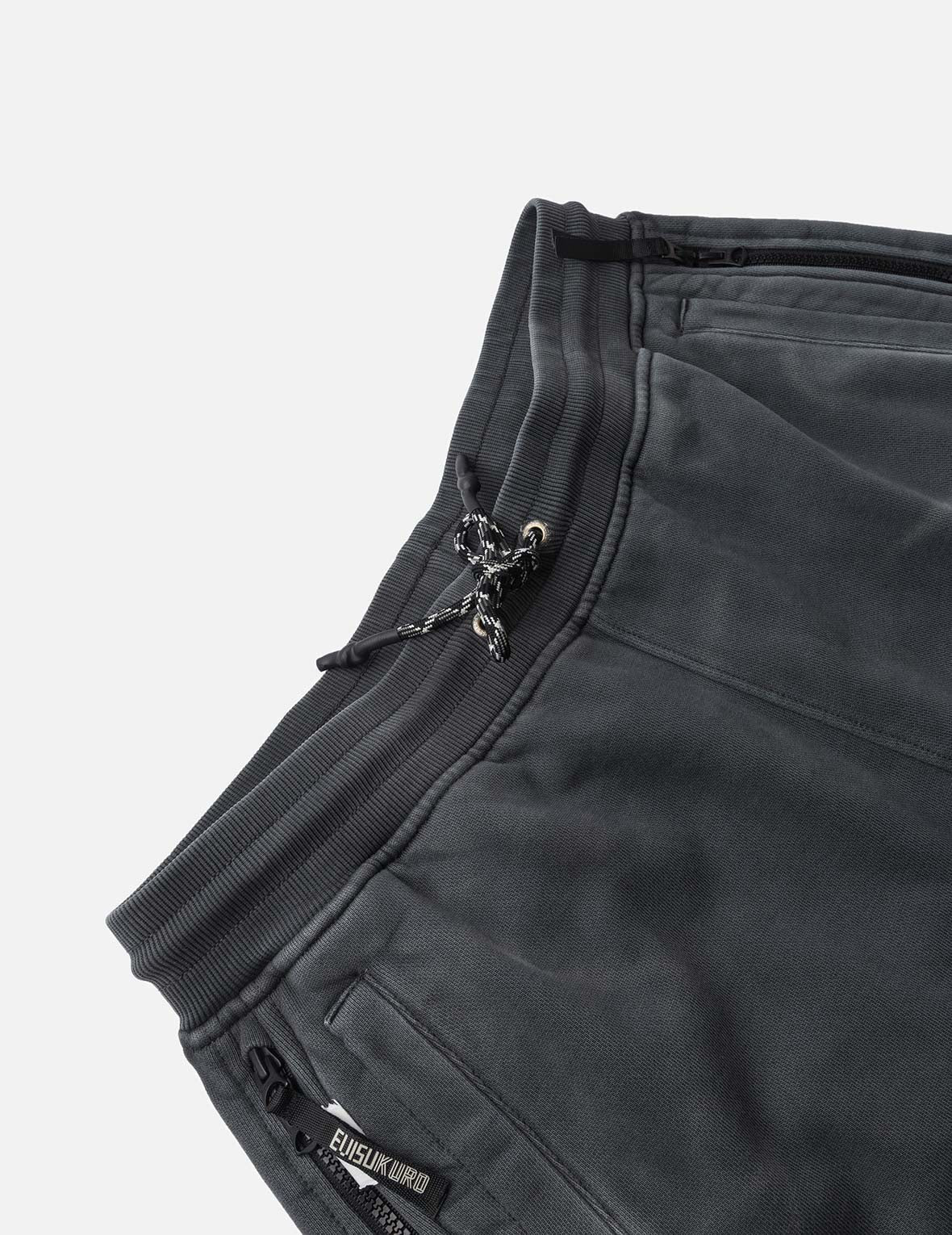 Garment Dyed Logo Print Side Zip Relax Fit Sweatpants - Image 9