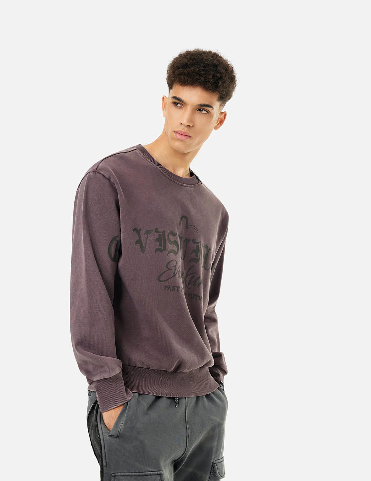 Garment Dyed Multi-Logo Print Relax Fit Sweatshirt - Image 7