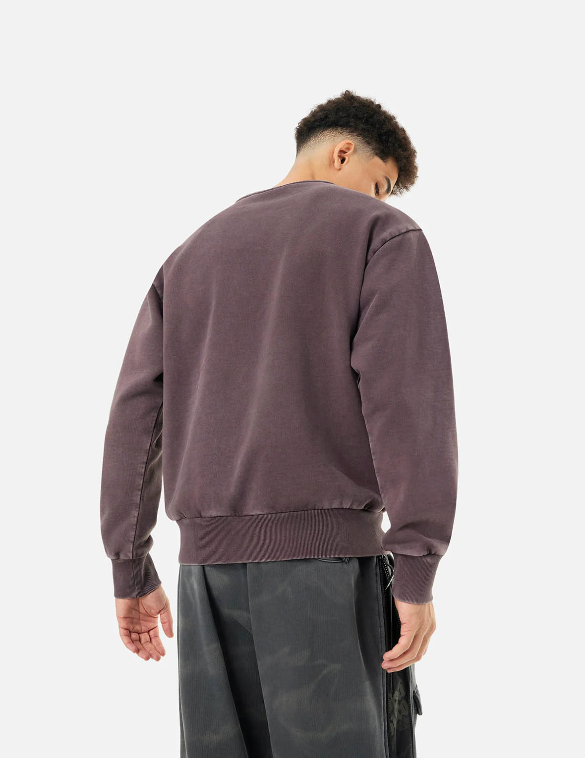 Garment Dyed Multi-Logo Print Relax Fit Sweatshirt - Image 8