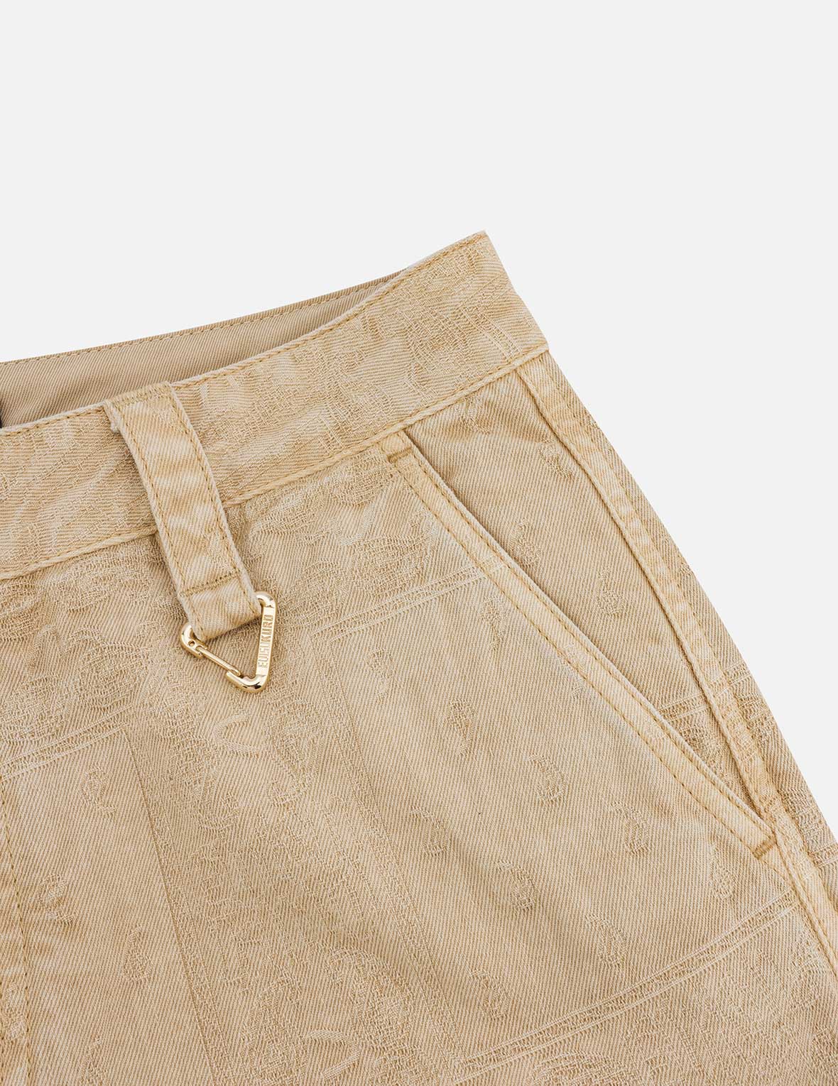 Garment Dyed Paisley Jacquard and Multi-Pocket Relax Fit Pants - Image 3