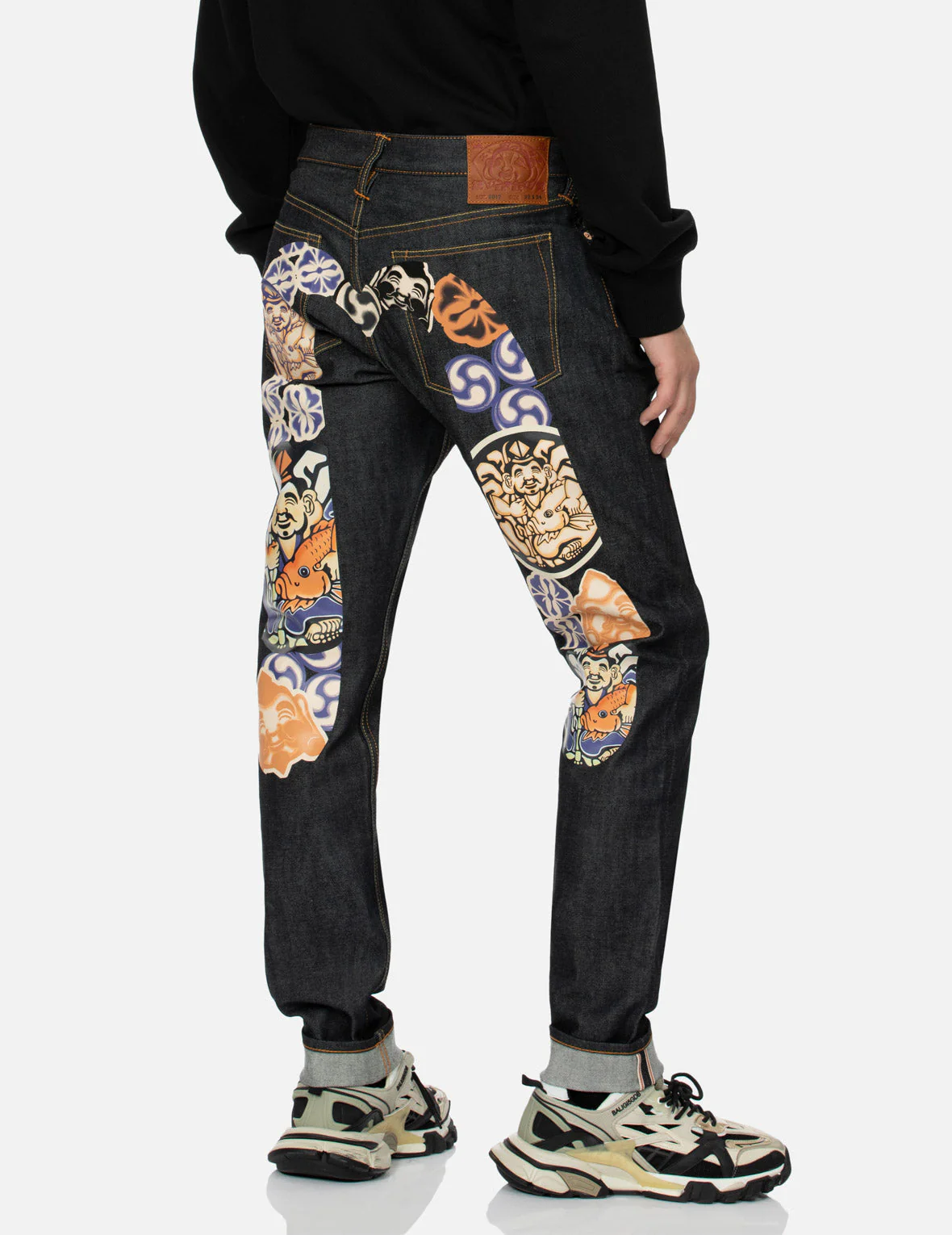 Godhead and Kamon Daicock print Taper Fit Jeans #2017 - Image 3