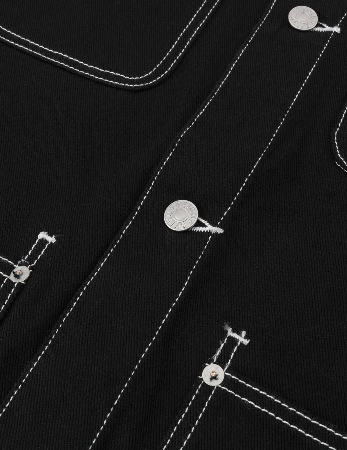 Godhead and Map Appliqué Embroidery Fashion Fit Worker Denim Jacket - Image 7