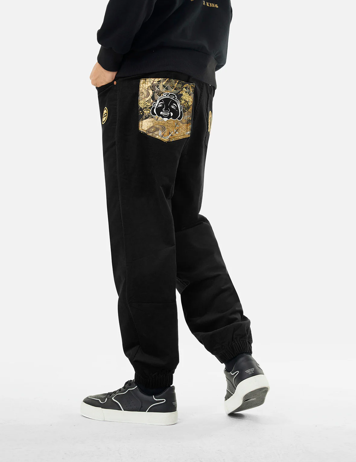 Godhead and Seagull Brocade Appliqué Straight Fit Woven Joggers - Image 7