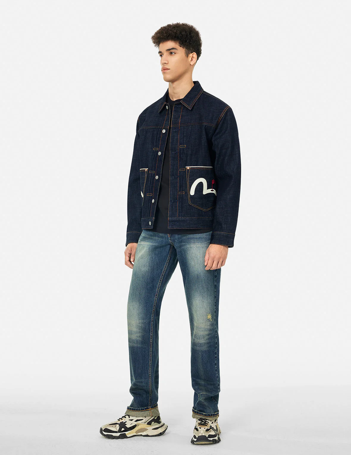 Godhead Golfing Print Regular Fit Denim Jacket - Image 4