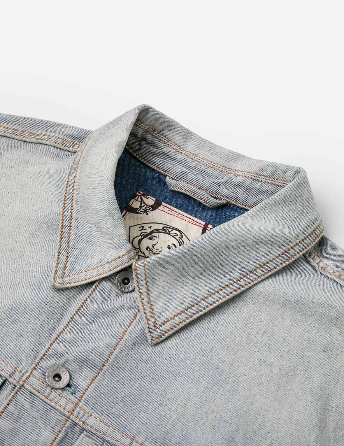 Godhead Jacquard Relax Fit Denim Jacket - Image 10