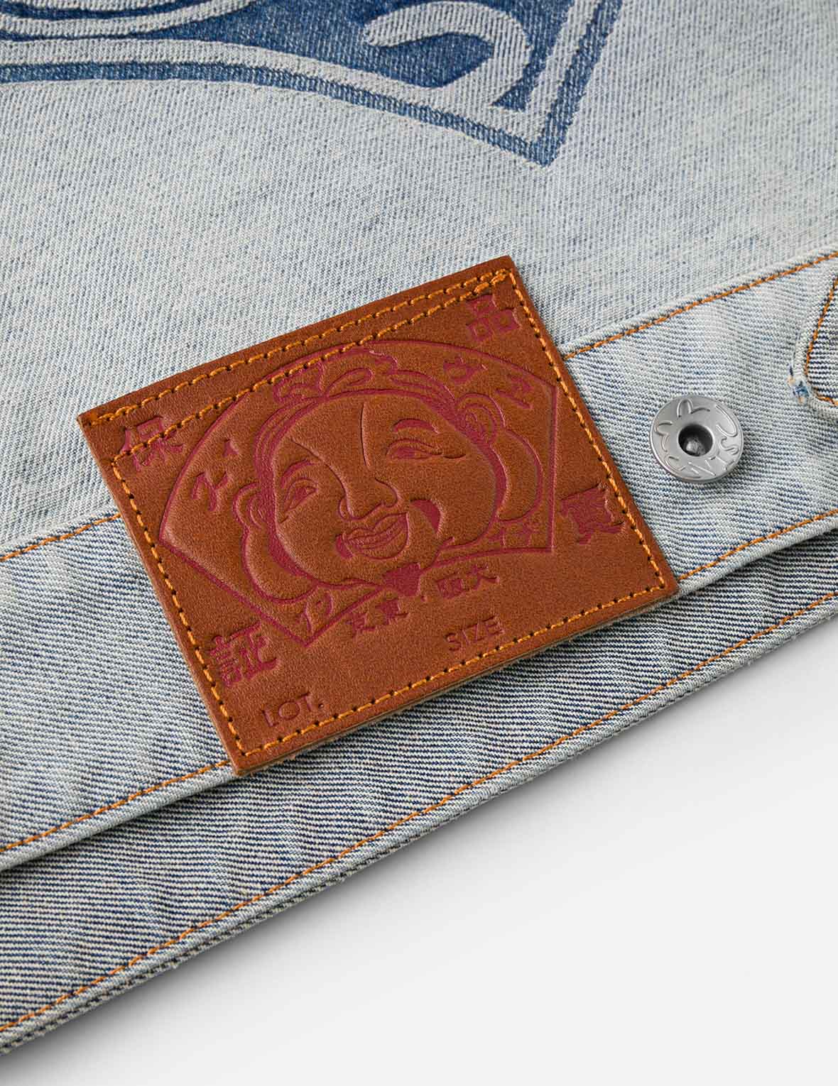Godhead Jacquard Relax Fit Denim Jacket - Image 13