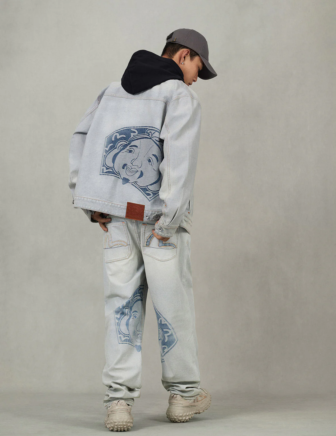Godhead Jacquard Relax Fit Denim Jacket - Image 6