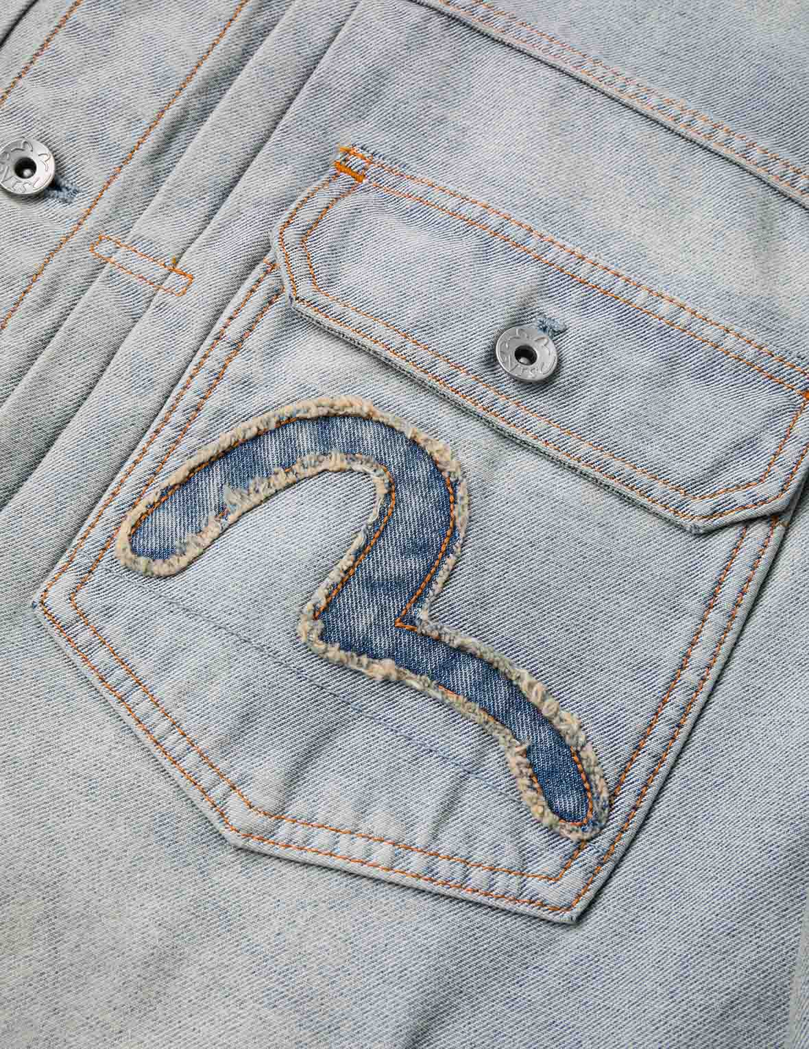 Godhead Jacquard Relax Fit Denim Jacket - Image 8