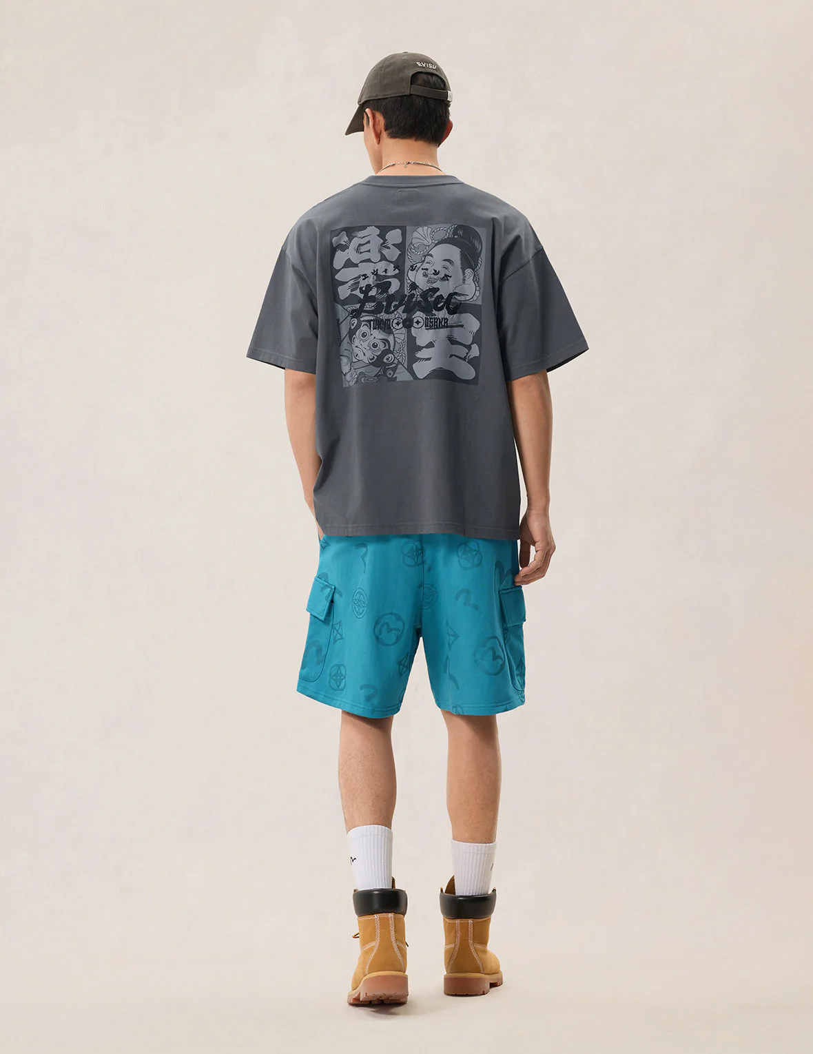 Godhead and Kite Daruma Kerchief Print T-shirt - Image 11