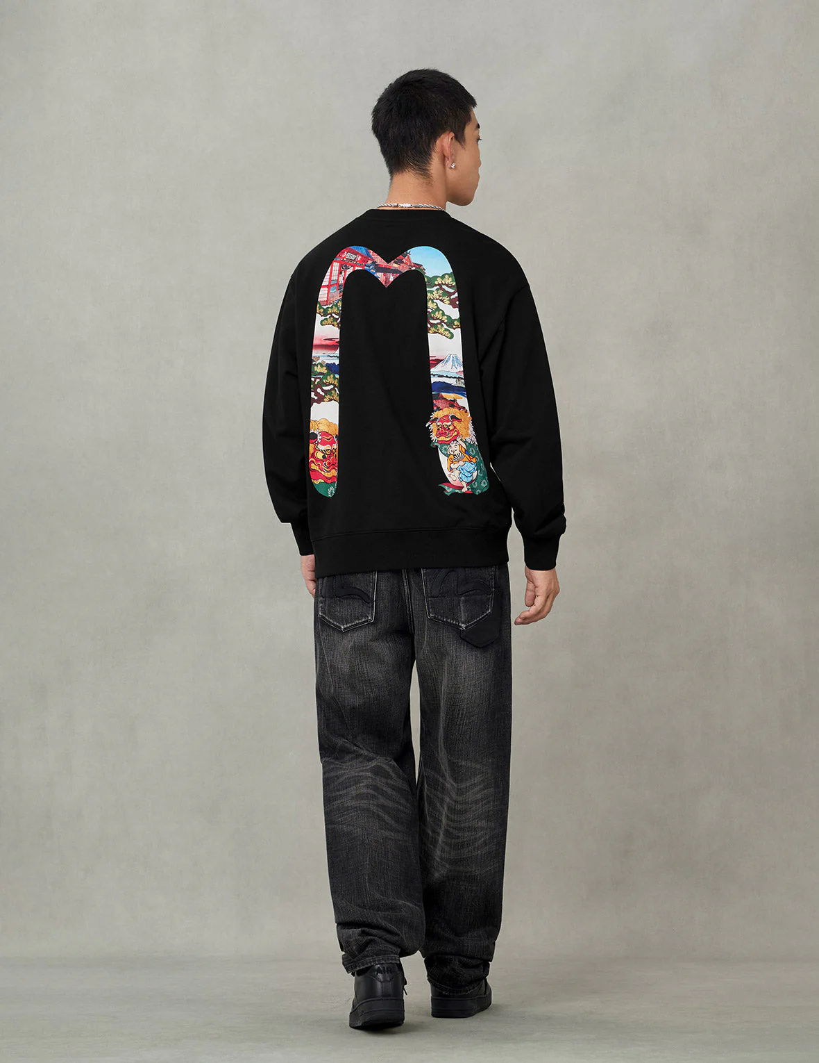 Godhead Lion Dance Daicock Print Loose Fit Sweatshirt - Image 12