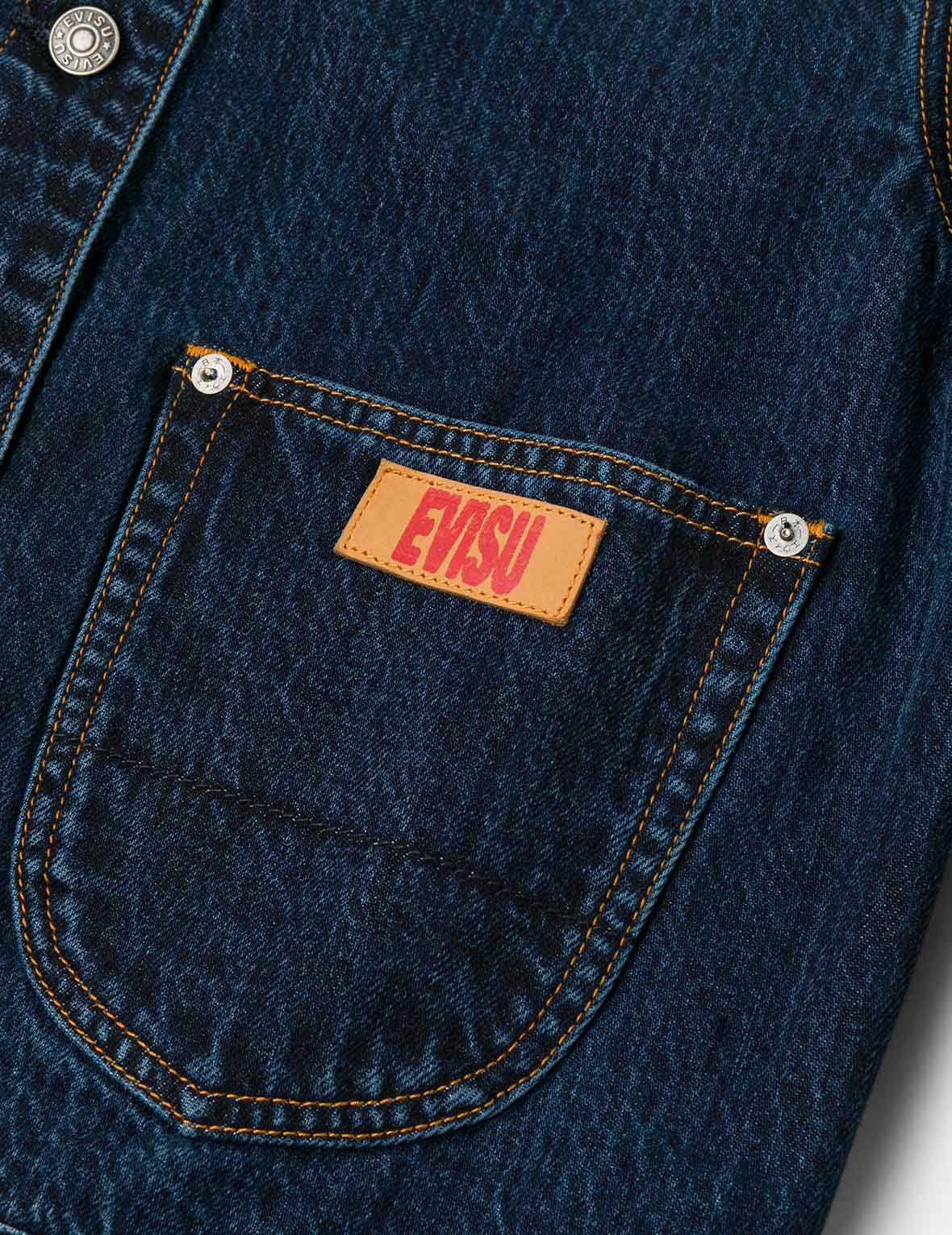 Gradient Print Loose Fit Washed Denim Jacket - Image 8