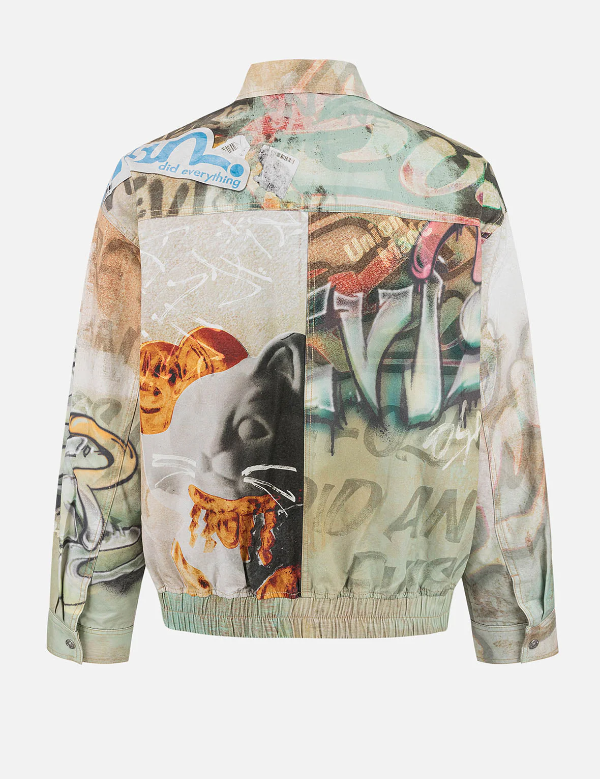Graffiti Allover Print Boxy Zip Up Jacket - Image 2
