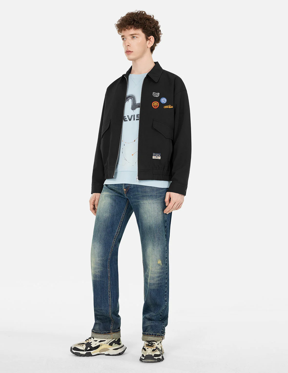 Graffiti Daicock Print Boxy Fit Zip Up Jacket - Image 3