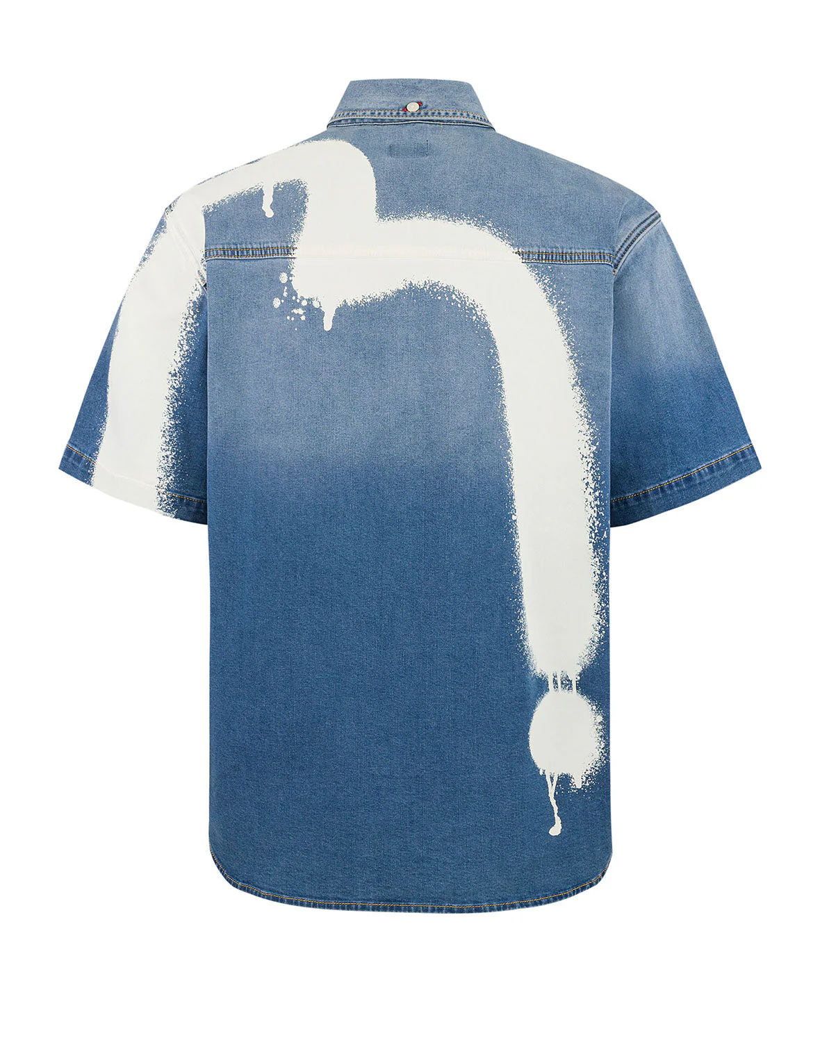 Graffiti Daicock Print Relax Fit Denim Short-Sleeves Shirt - Image 12