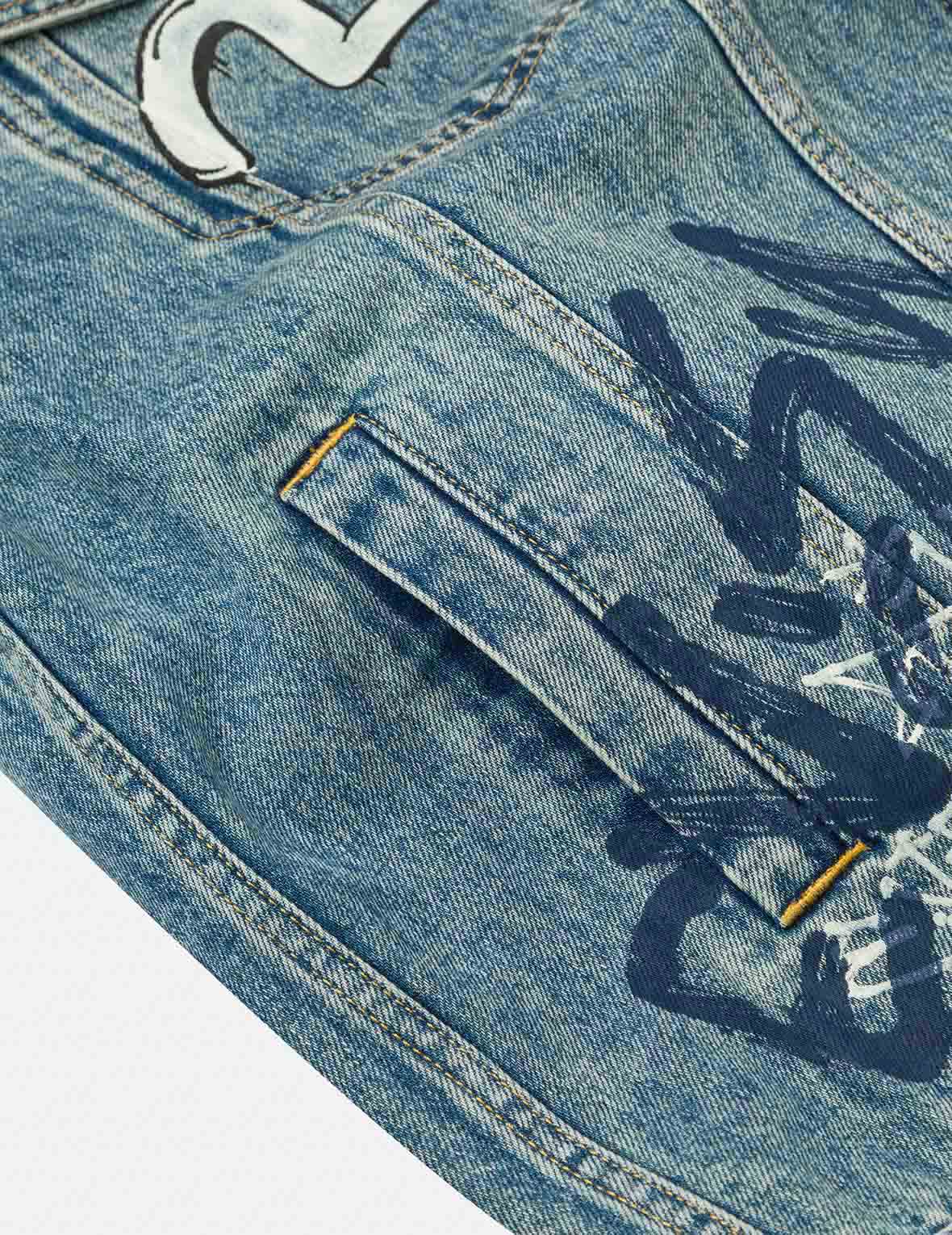 Graffiti Prints Regular Fit Denim Jacket - Image 12