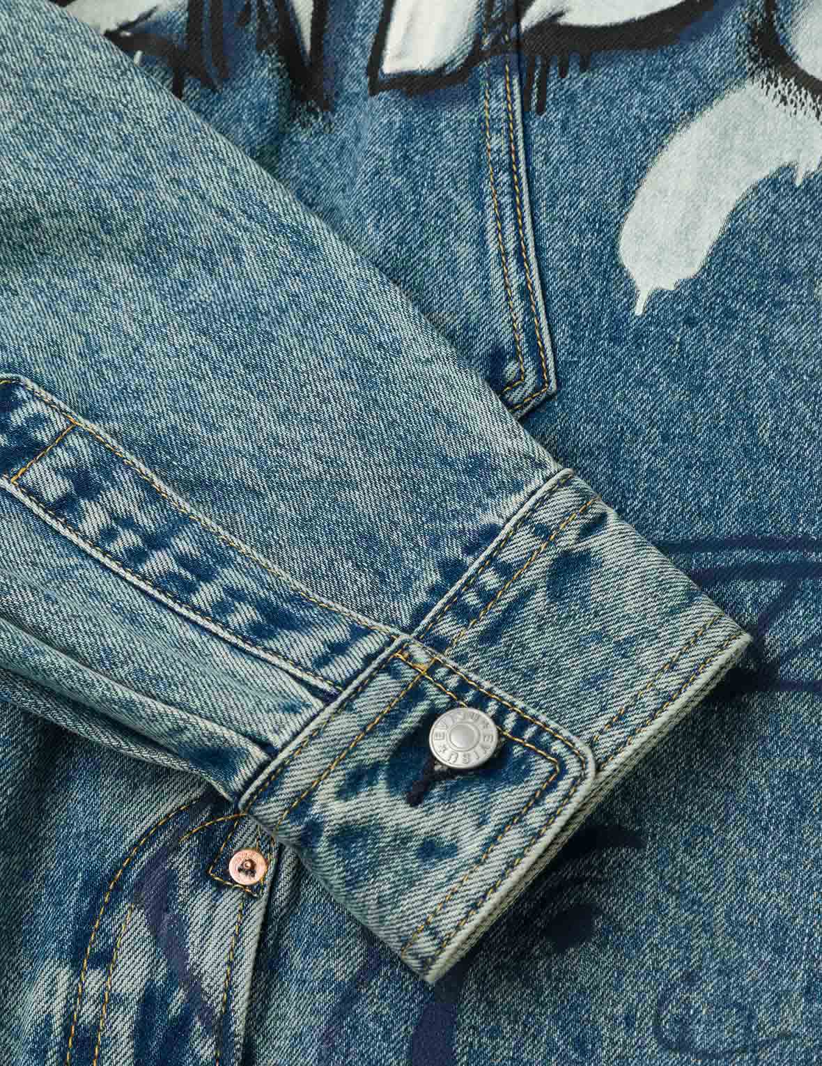 Graffiti Prints Regular Fit Denim Jacket - Image 13